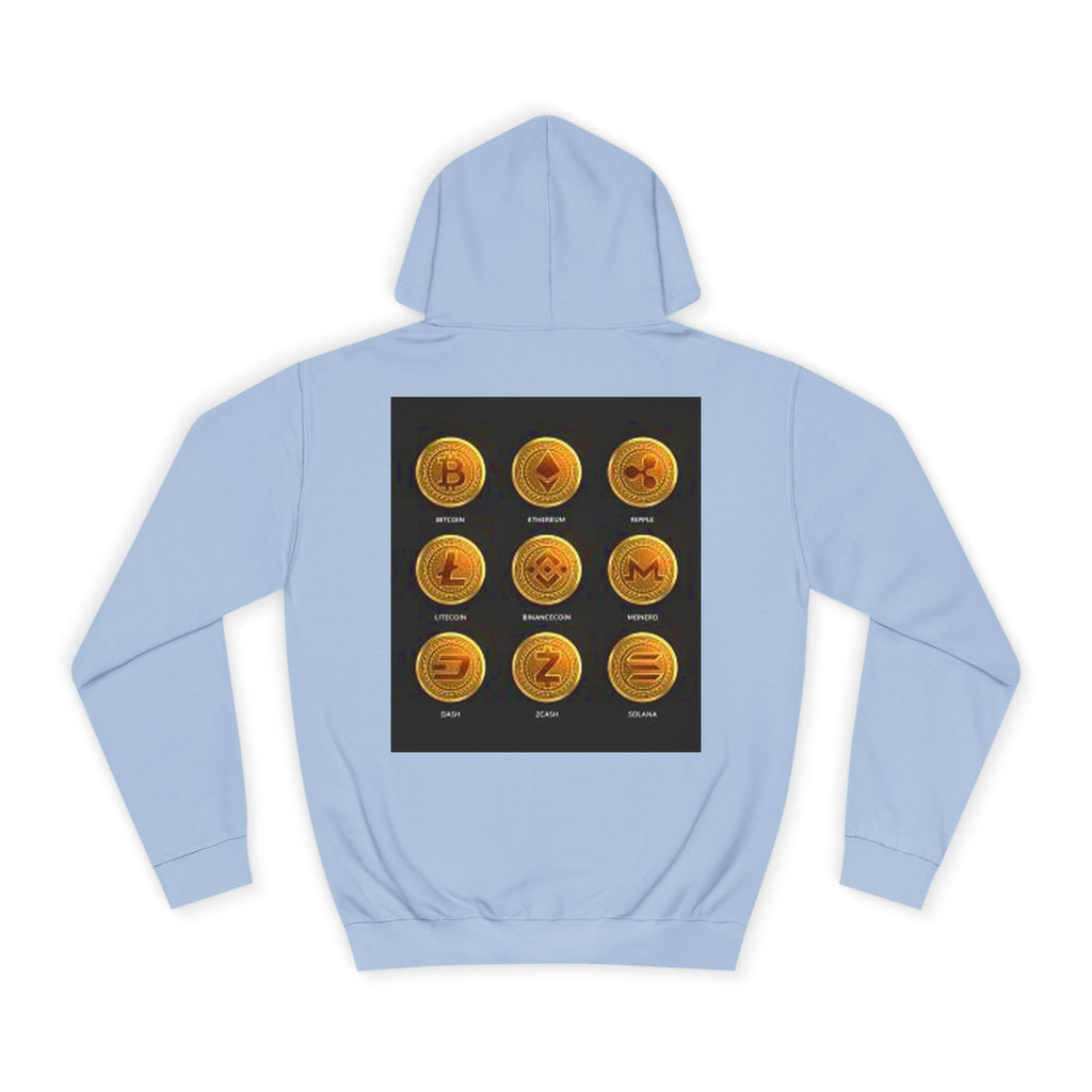 Crypto Coin Icons Hoodie | Bitcoin Ethereum Litecoin Ripple Doge Zcash Monero