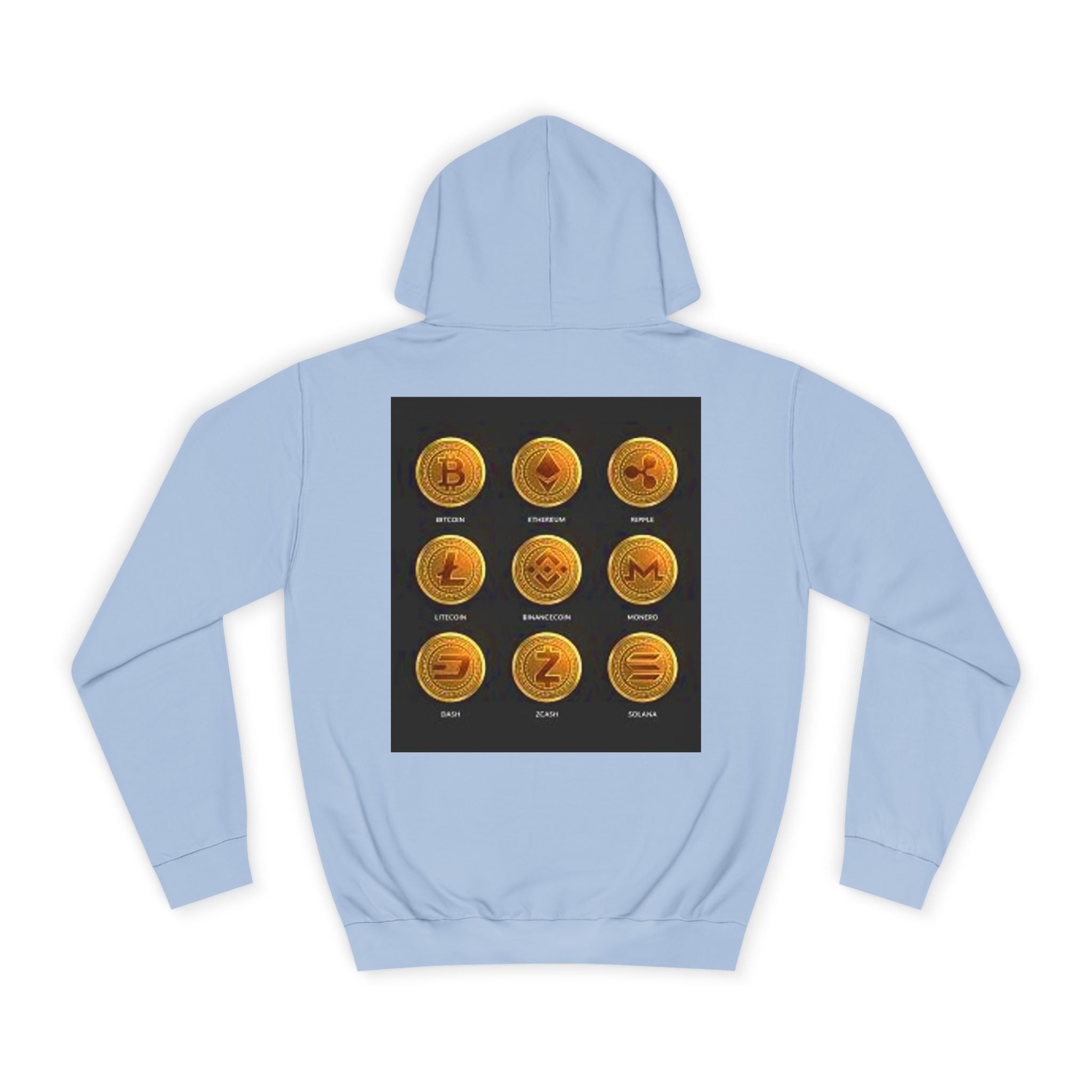 Crypto Coin Icons Hoodie | Bitcoin Ethereum Litecoin Ripple Doge Zcash Monero