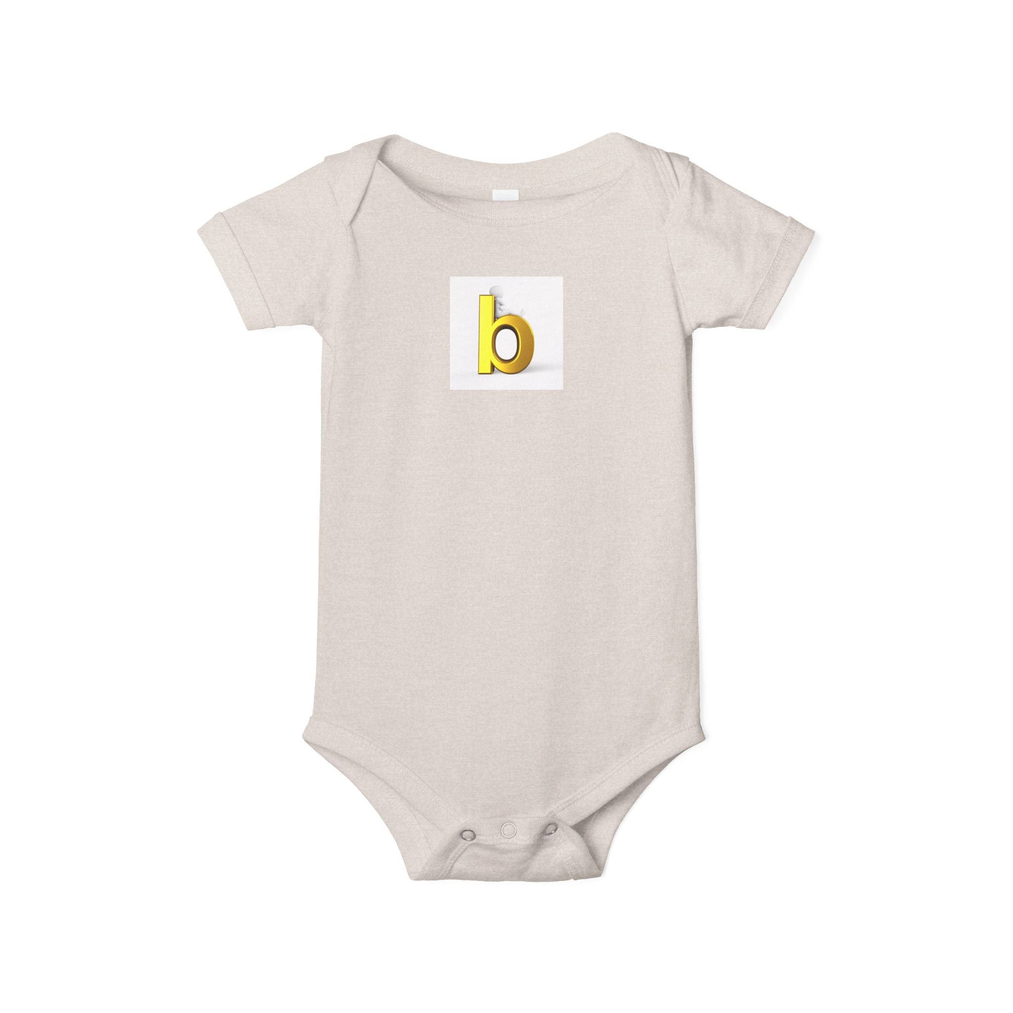 Body de bébé minuscule jaune avec la lettre b | Body pour bébé