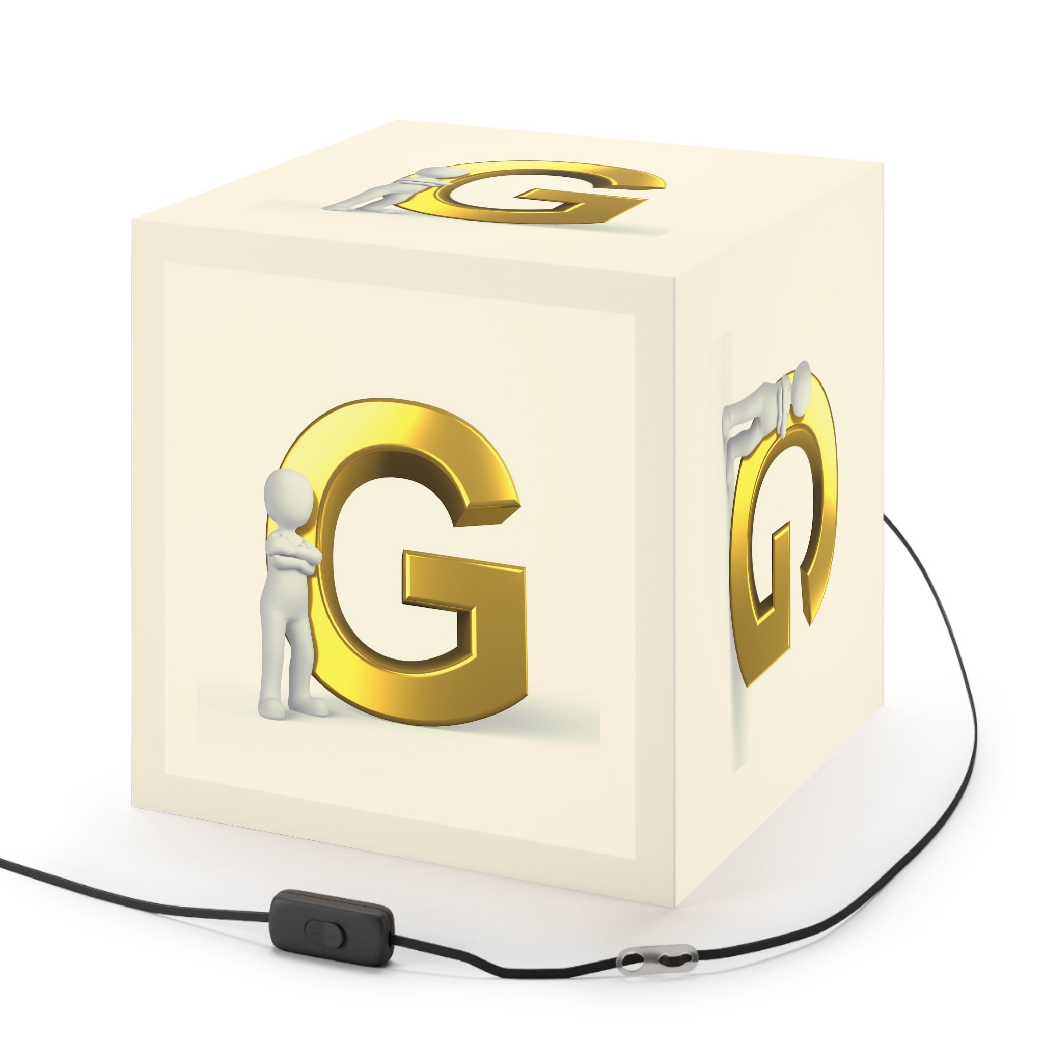 Gold Letter G Cube Lamp | Light Cube Lamp