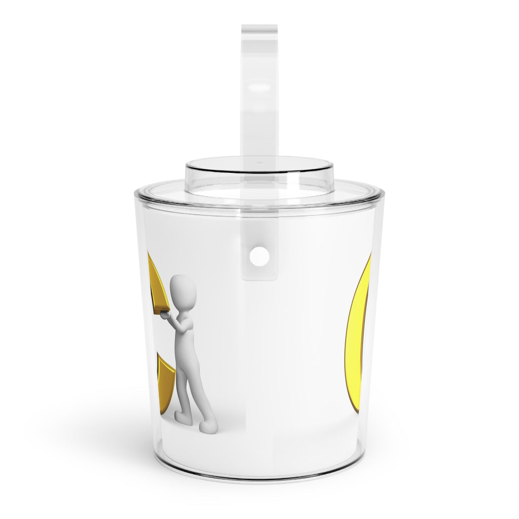 Gold Letter C Monogram Ice Bucket | Acrylic Ice Bucket with Handle