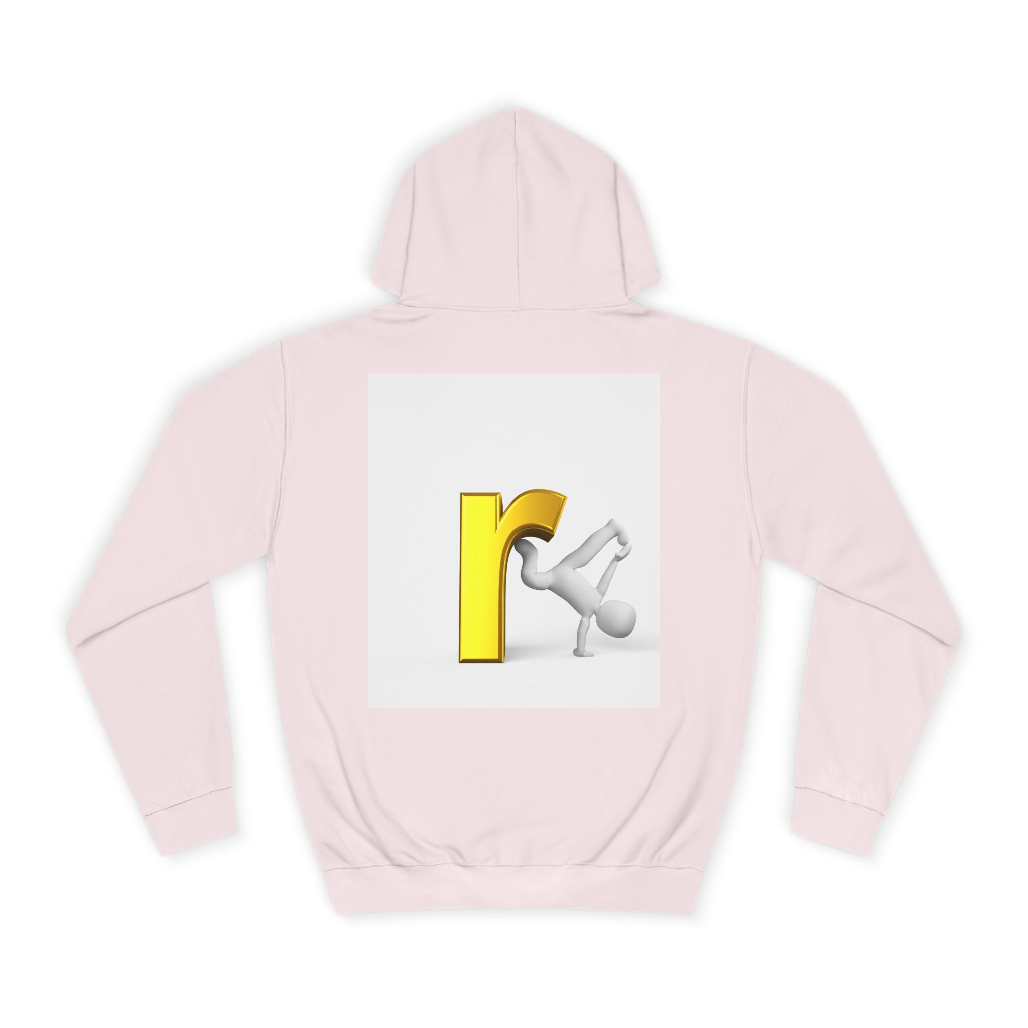 Yellow Letter R Character Hoodie | Playful Typographic Design