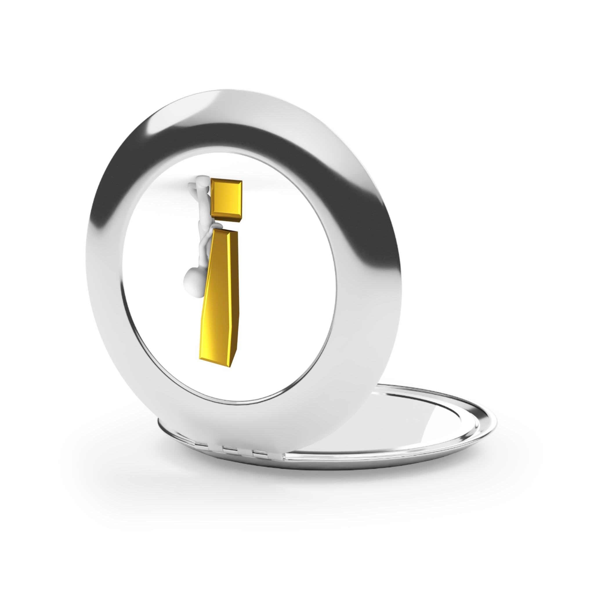 Gold Exclamation Mark Illustration Compact Travel Mirror | Pocket Mirror