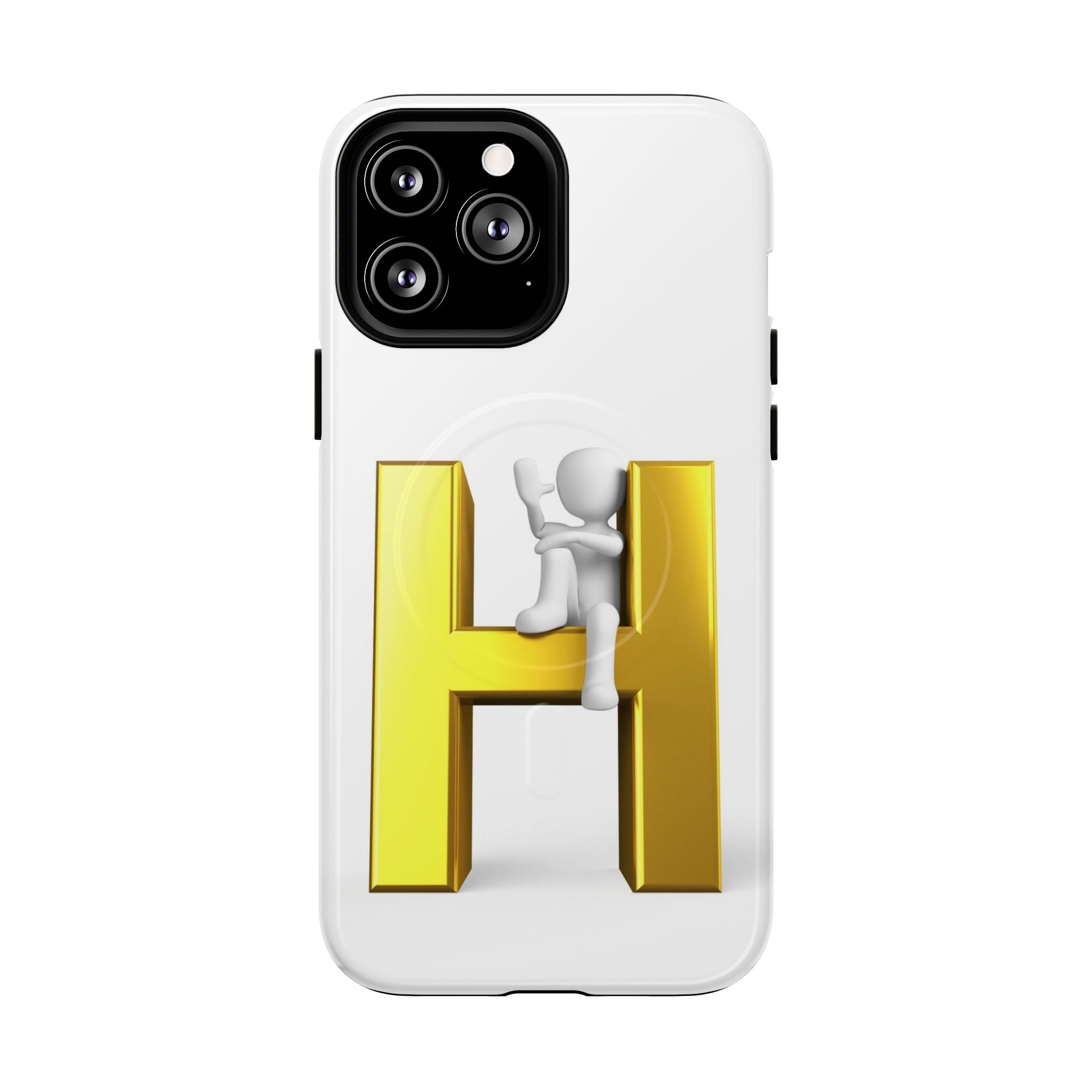 Coque de téléphone Grimpante Lettre H Dorée | Coque Magnétique Robuste