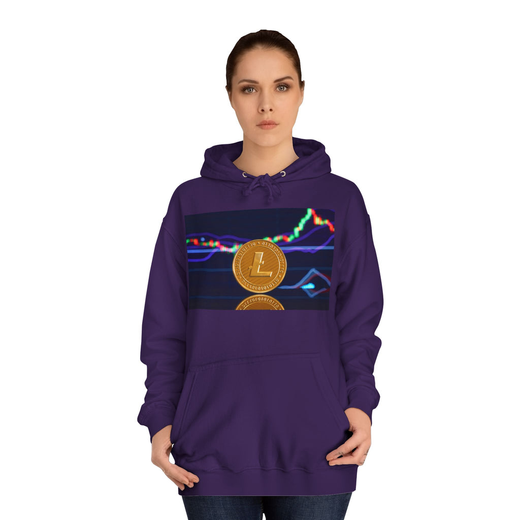 Litecoin Coin Graphic Hoodie | Crypto Chart Design, Digital Currency Apparel