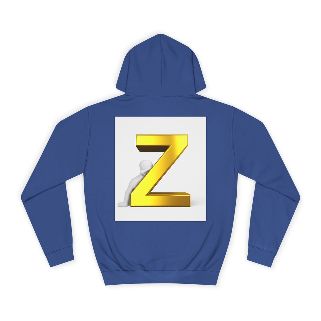 Gold 3D Letter Z Hoodie | Monogram Initial Sweatshirt