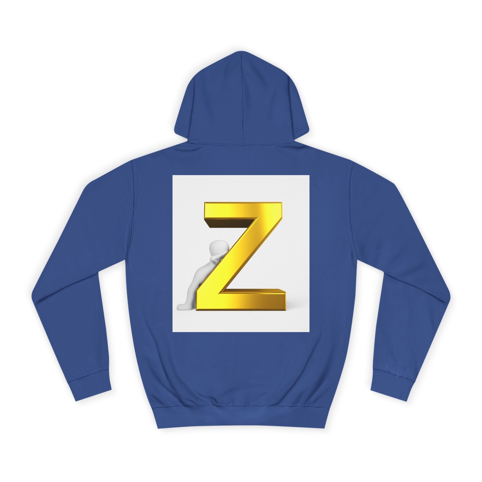 Gold 3D Letter Z Hoodie | Monogram Initial Sweatshirt