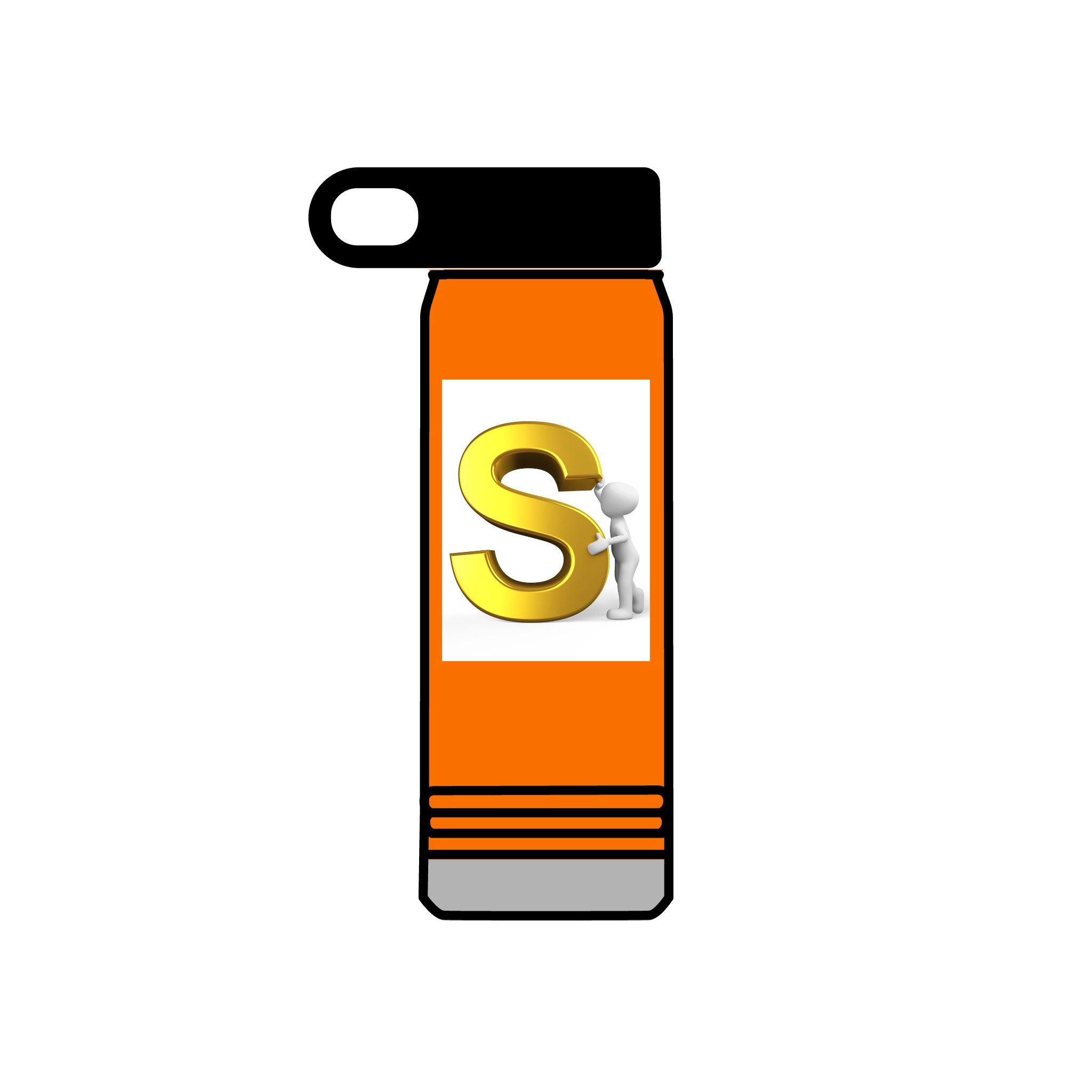 Bouteille d'eau monogramme lettre S dorée | 590 ml