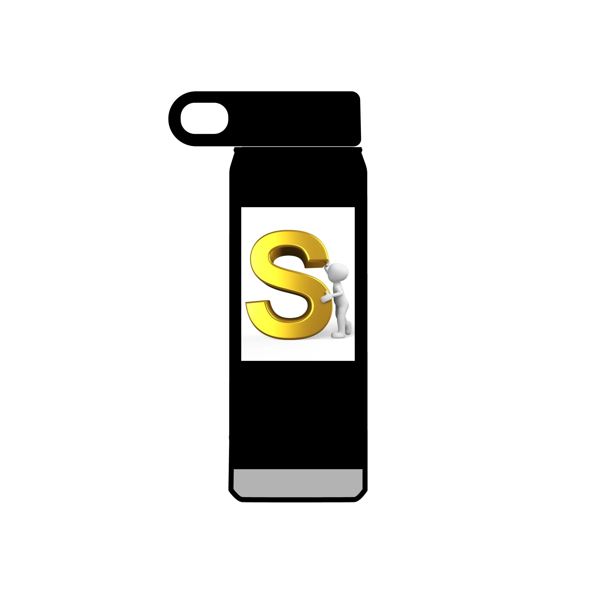 Bouteille d'eau monogramme lettre S dorée | 590 ml