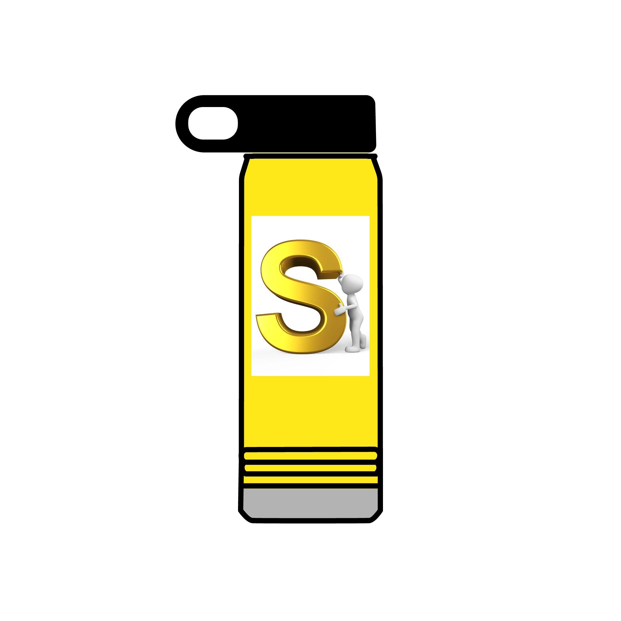Bouteille d'eau monogramme lettre S dorée | 590 ml