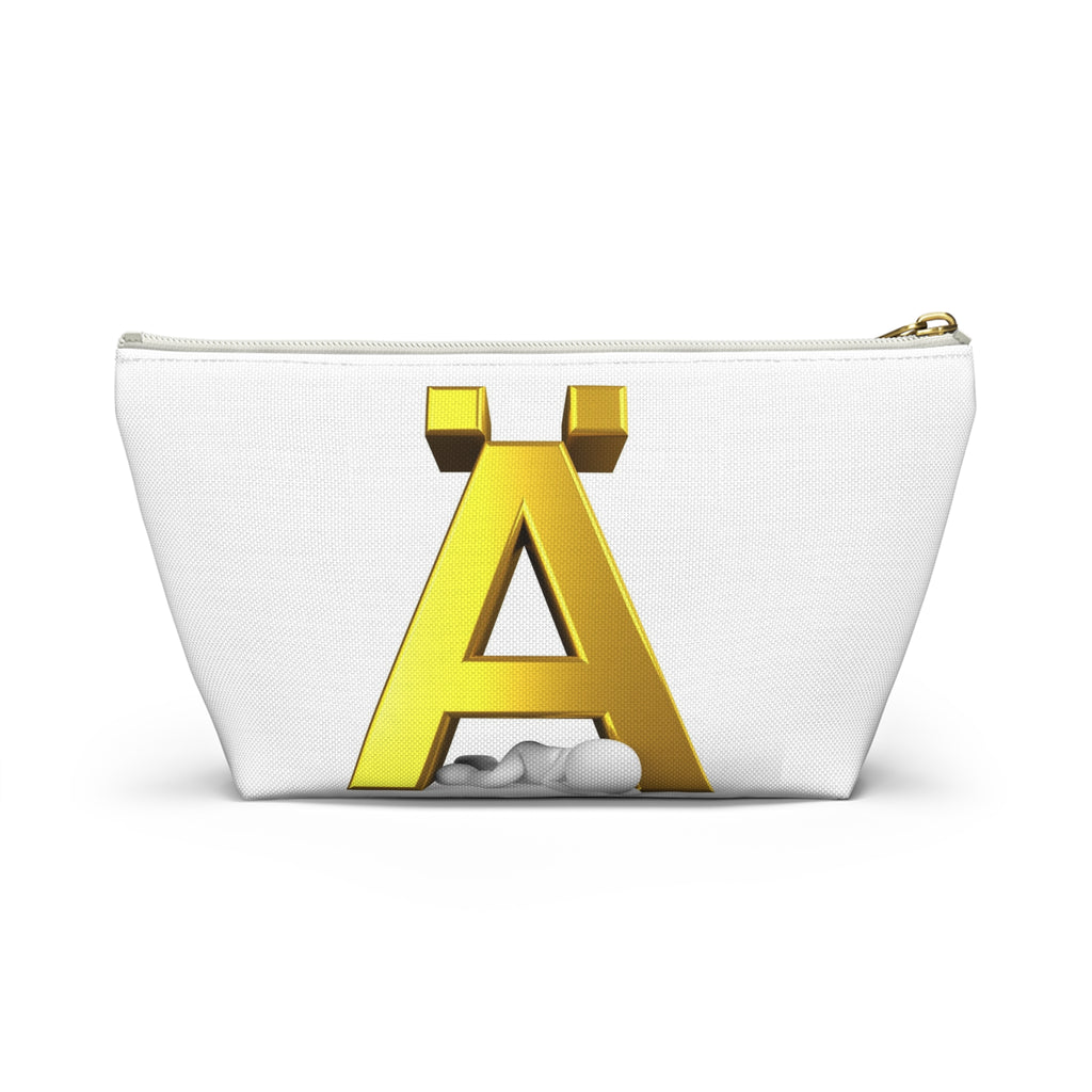 Gold Letter Ä Accessory Pouch | Monogram Initial Cosmetic Bag