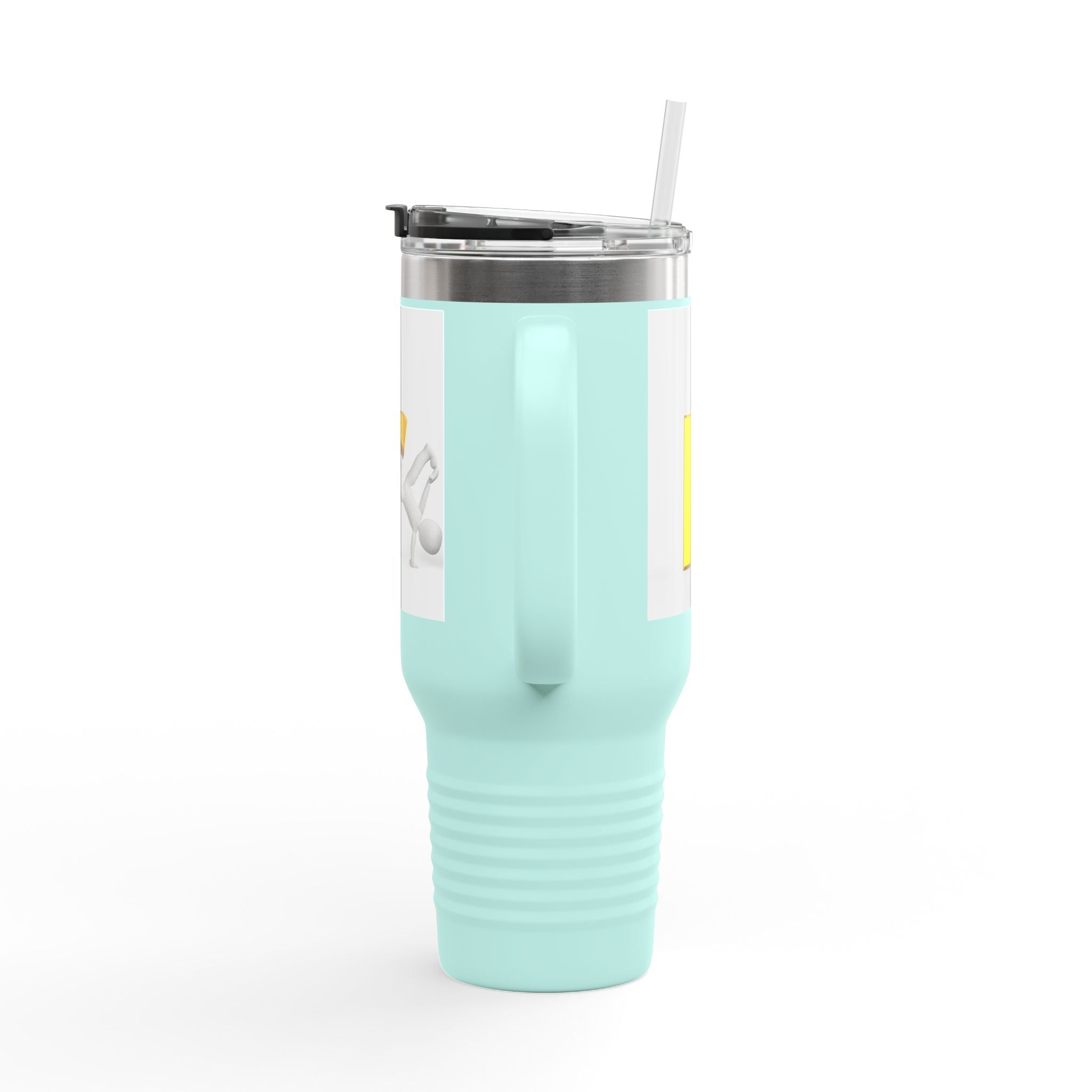 Yellow Letter R Character Travel Mug | 40oz Insulated Tumbler