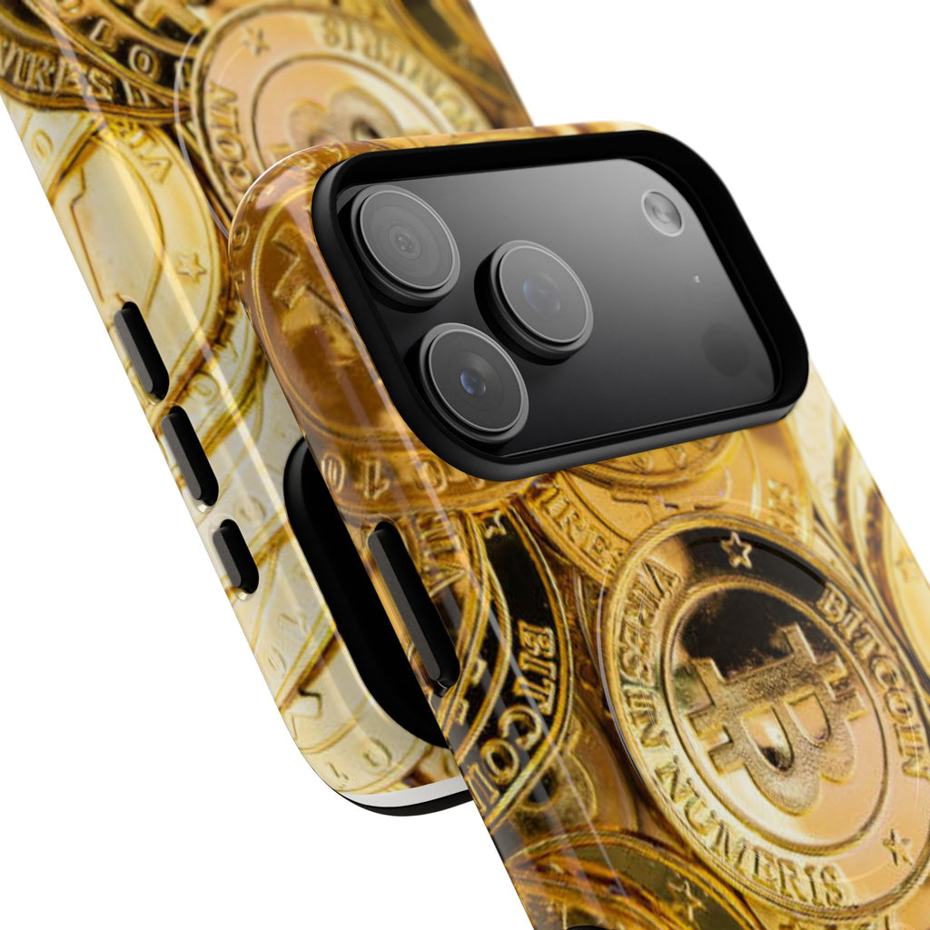 Gold Bitcoin Coins Phone Case | Tough Magnetic Case