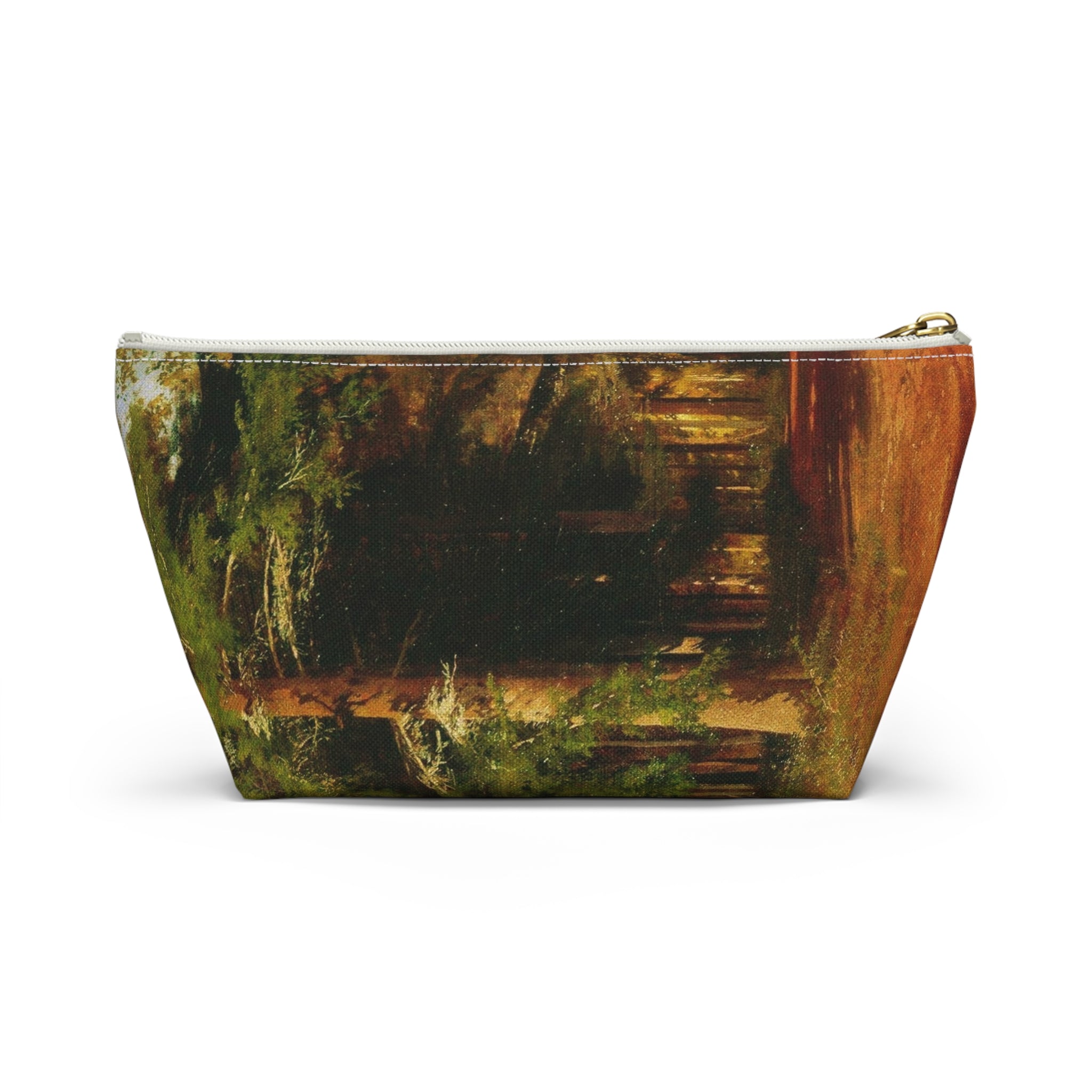 Forest Path Accessory Pouch | T-Bottom Cosmetic Bag, Woodland Nature Print