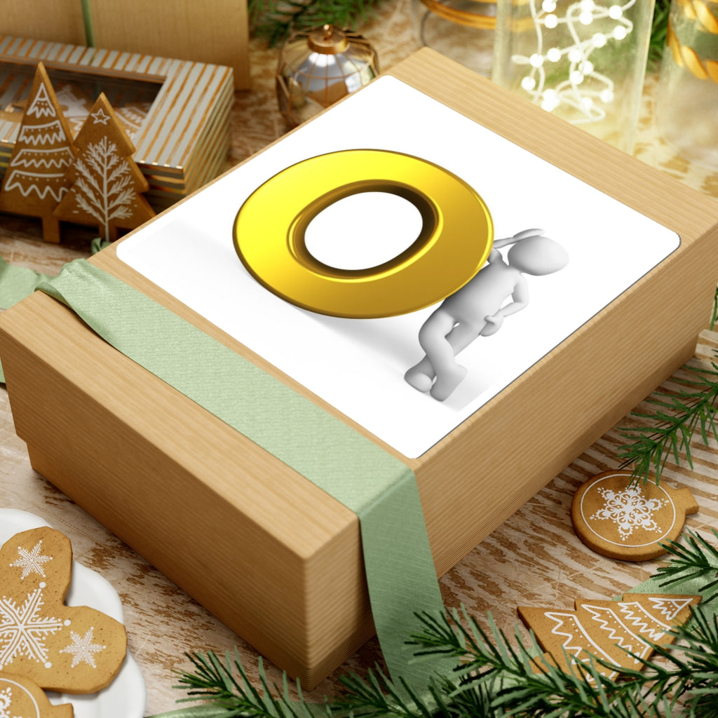 3D Gold Letter O Character Sticker | Kiss-Cut Sticker