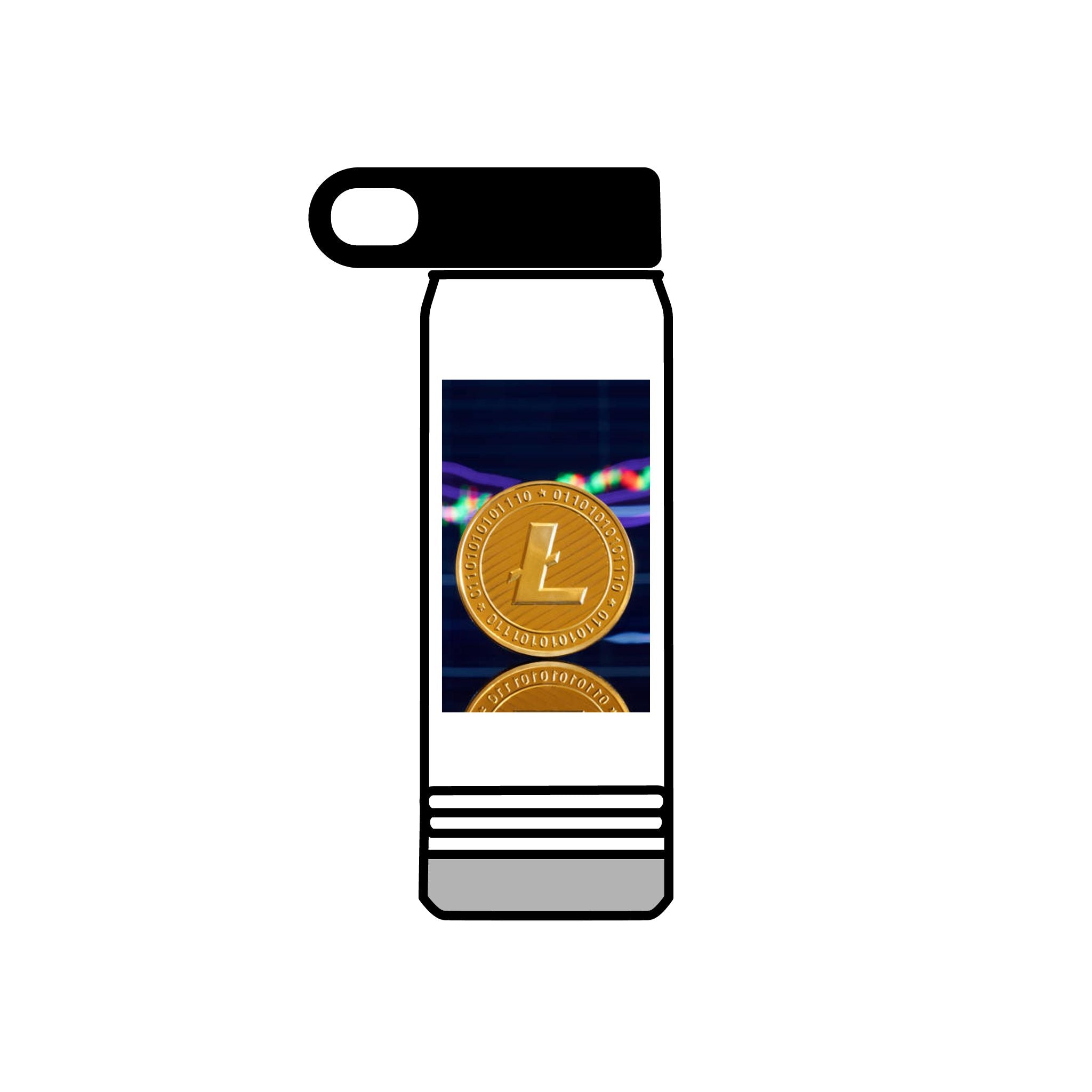 Bouteille d'eau au design crypto Litecoin Coin | Bouteille isotherme de 600 ml