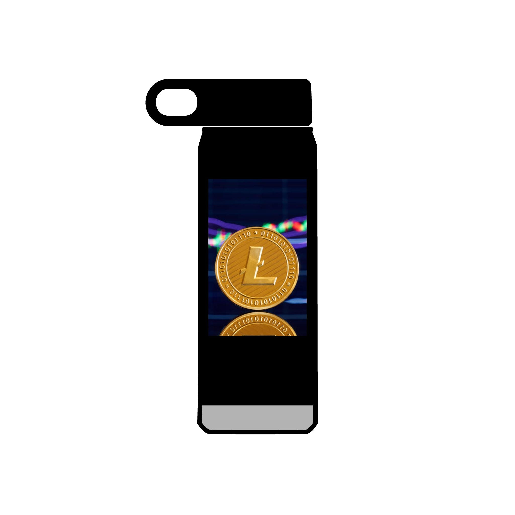 Bouteille d'eau au design crypto Litecoin Coin | Bouteille isotherme de 600 ml