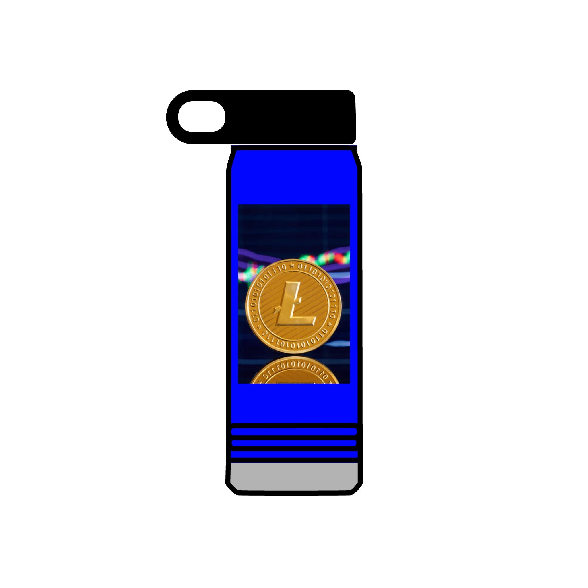 Bouteille d'eau au design crypto Litecoin Coin | Bouteille isotherme de 600 ml