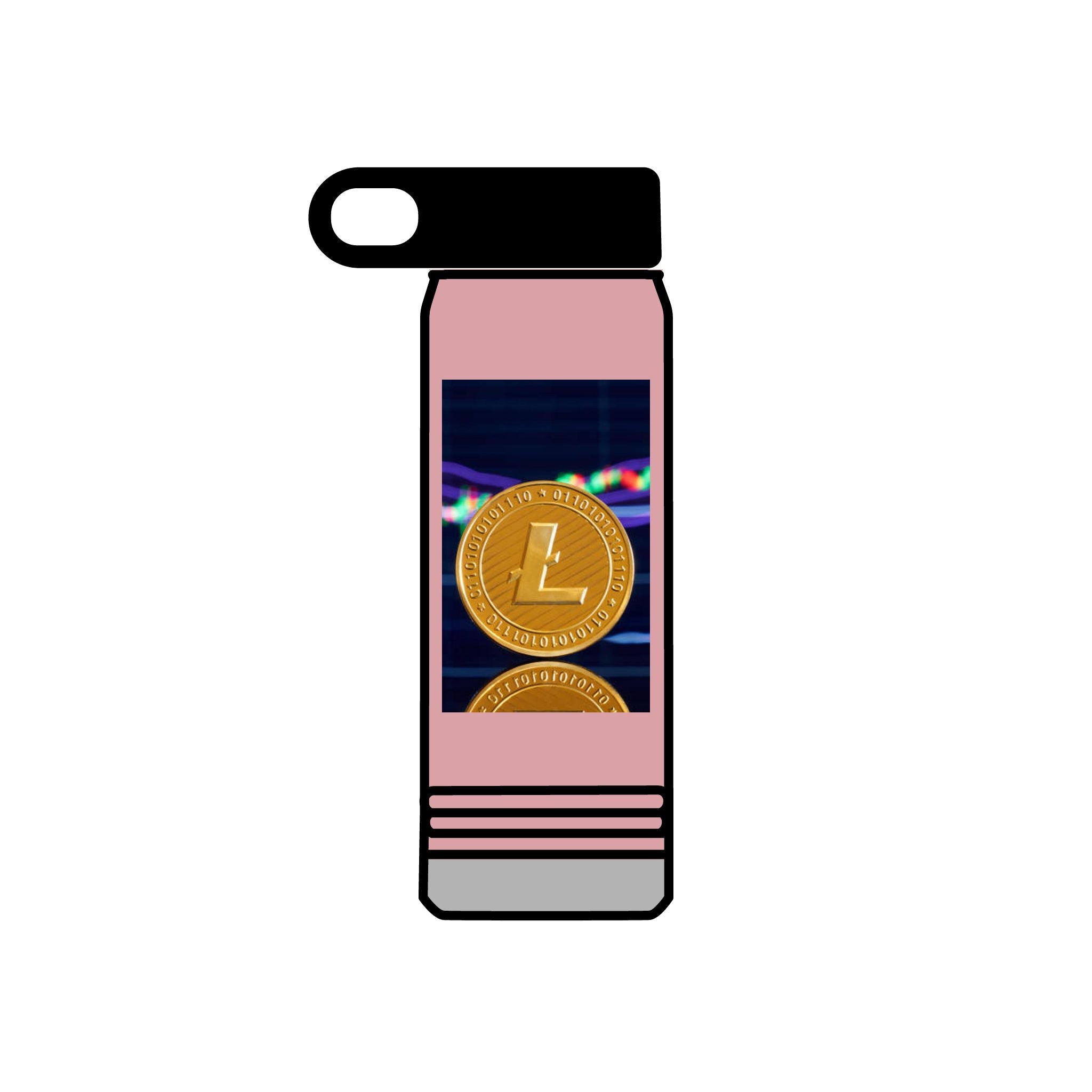 Bouteille d'eau au design crypto Litecoin Coin | Bouteille isotherme de 600 ml
