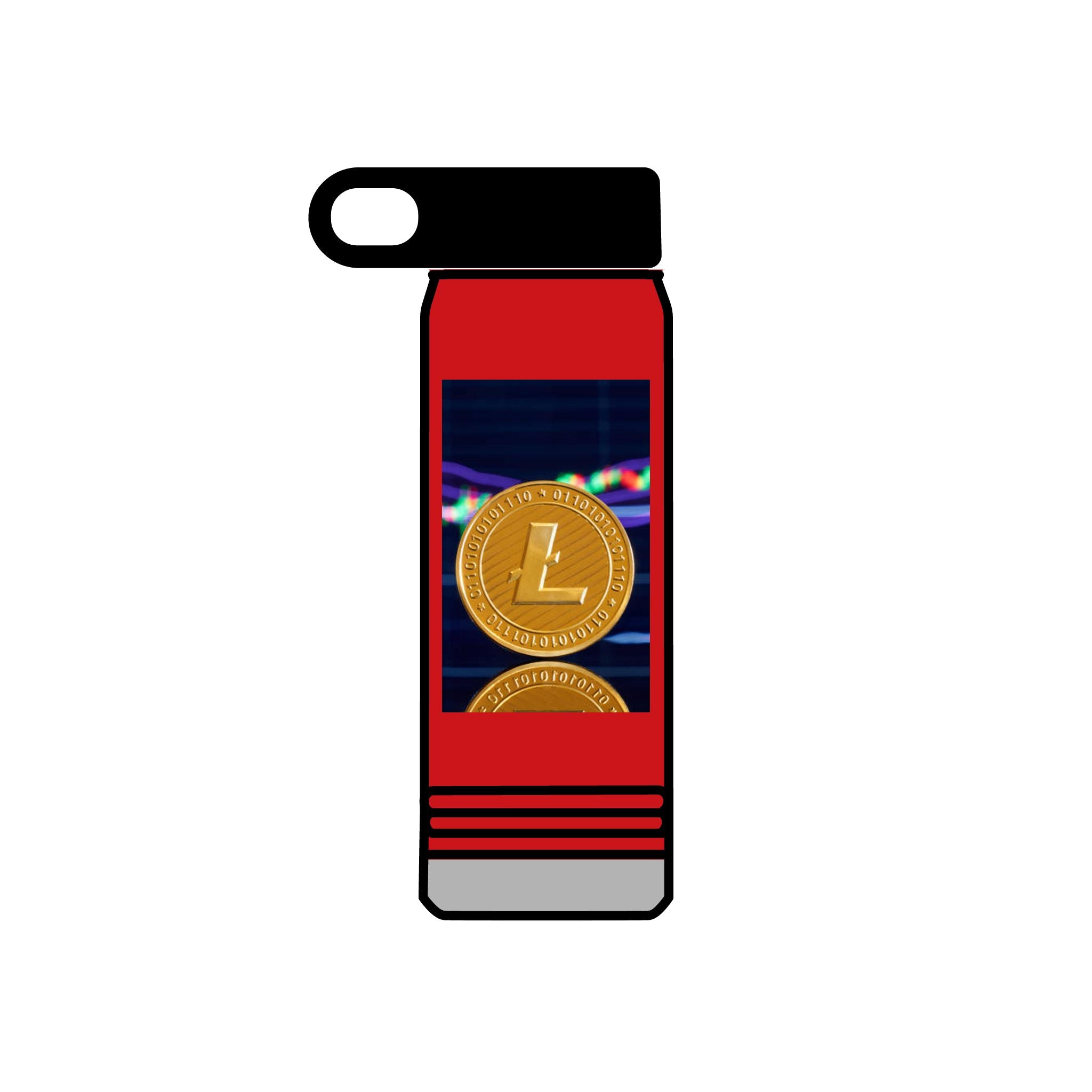 Bouteille d'eau au design crypto Litecoin Coin | Bouteille isotherme de 600 ml