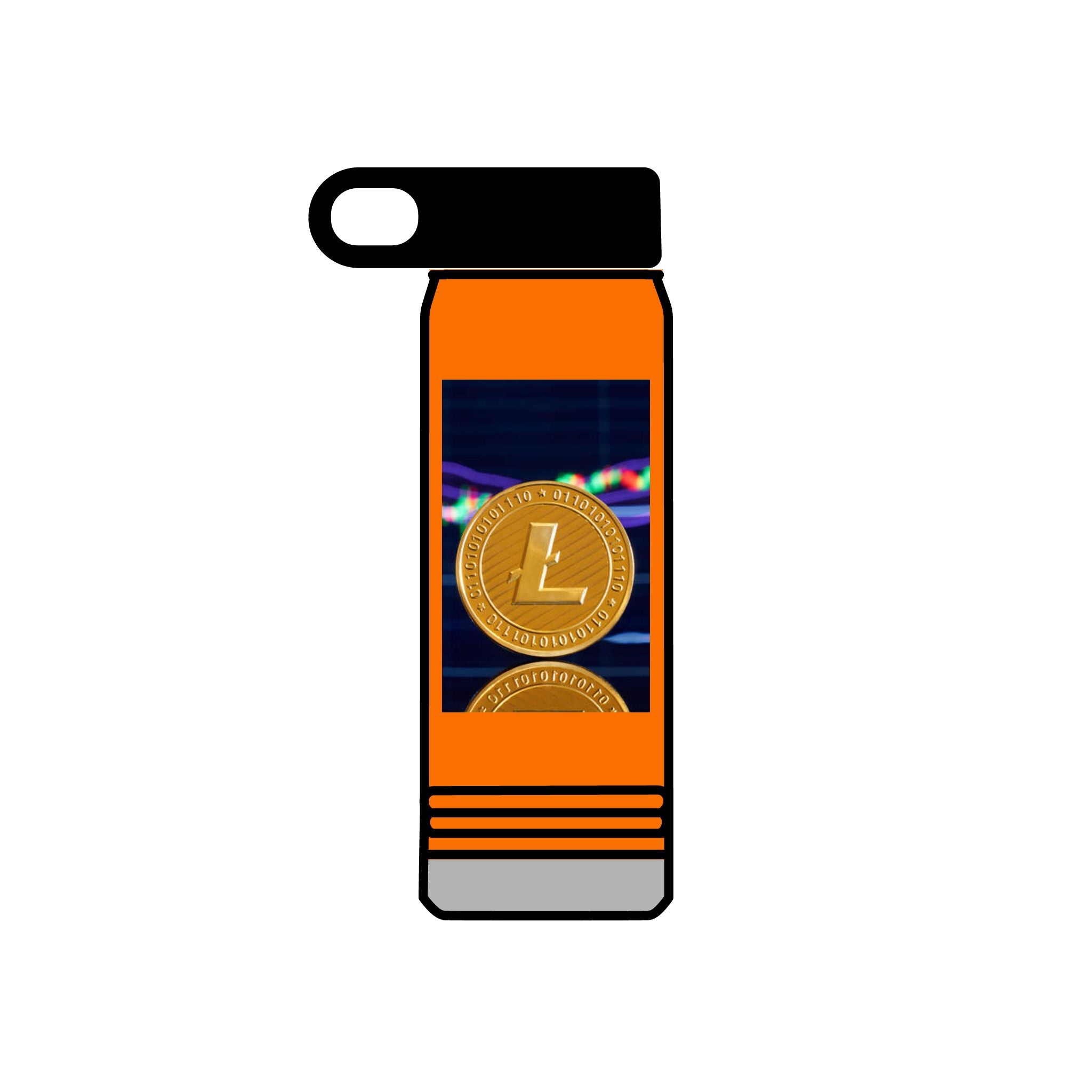Bouteille d'eau au design crypto Litecoin Coin | Bouteille isotherme de 600 ml