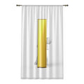 3D Gold Letter i Character Window Curtain | Sheer Decorative Panel