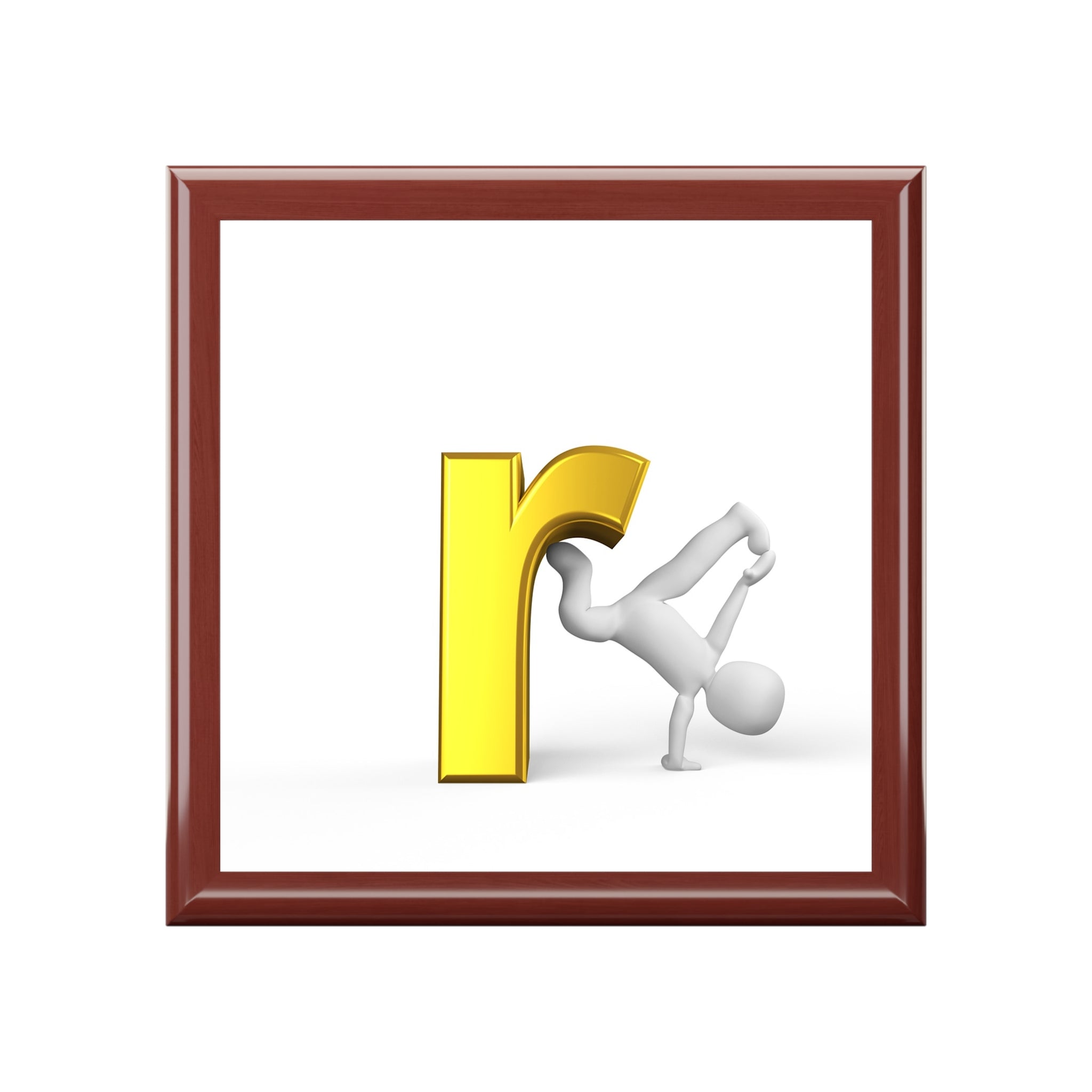Letter R Acrobat Monogram Jewelry Box | Personalized Initial Keepsake