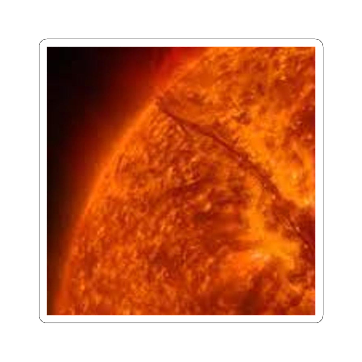 Autocollant Soleil Éruption Solaire | Décalcomanie Vinyle Découpe Baiser Espace Soleil