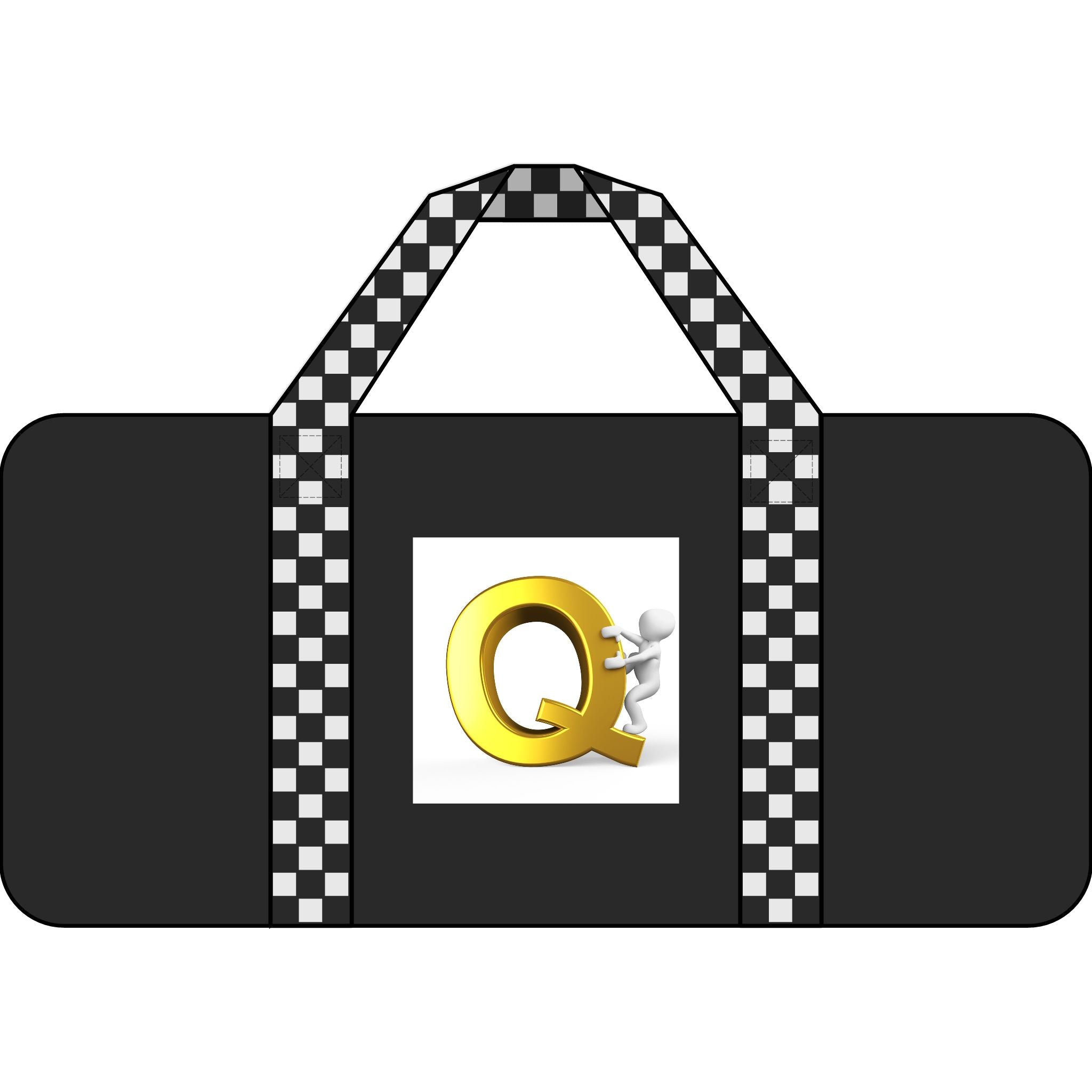 Gold Q Logo Tripper Duffel Bag | Checker Strap or Black Camo