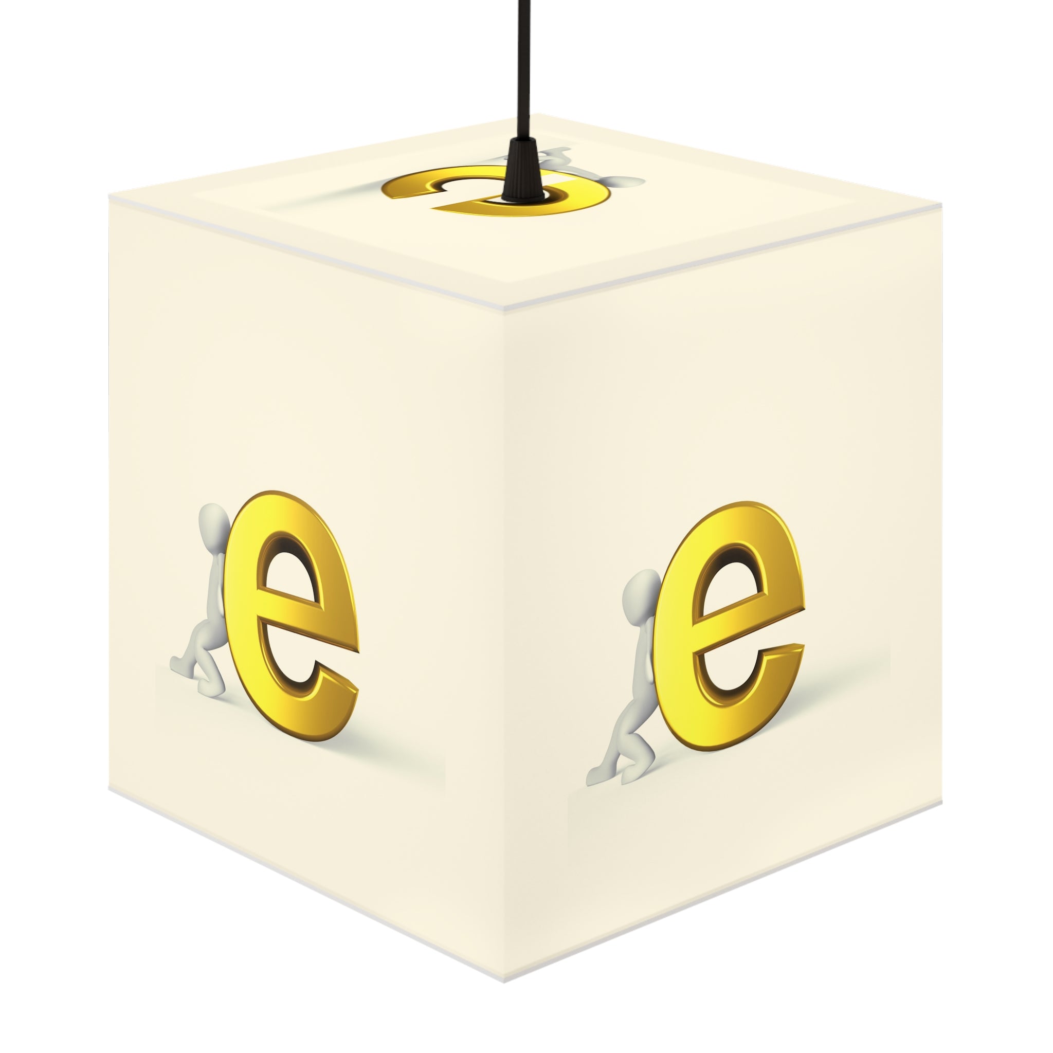 Gold Letter E Cube Lamp, Light Cube Lamp | Alphabet Nursery Nightlight