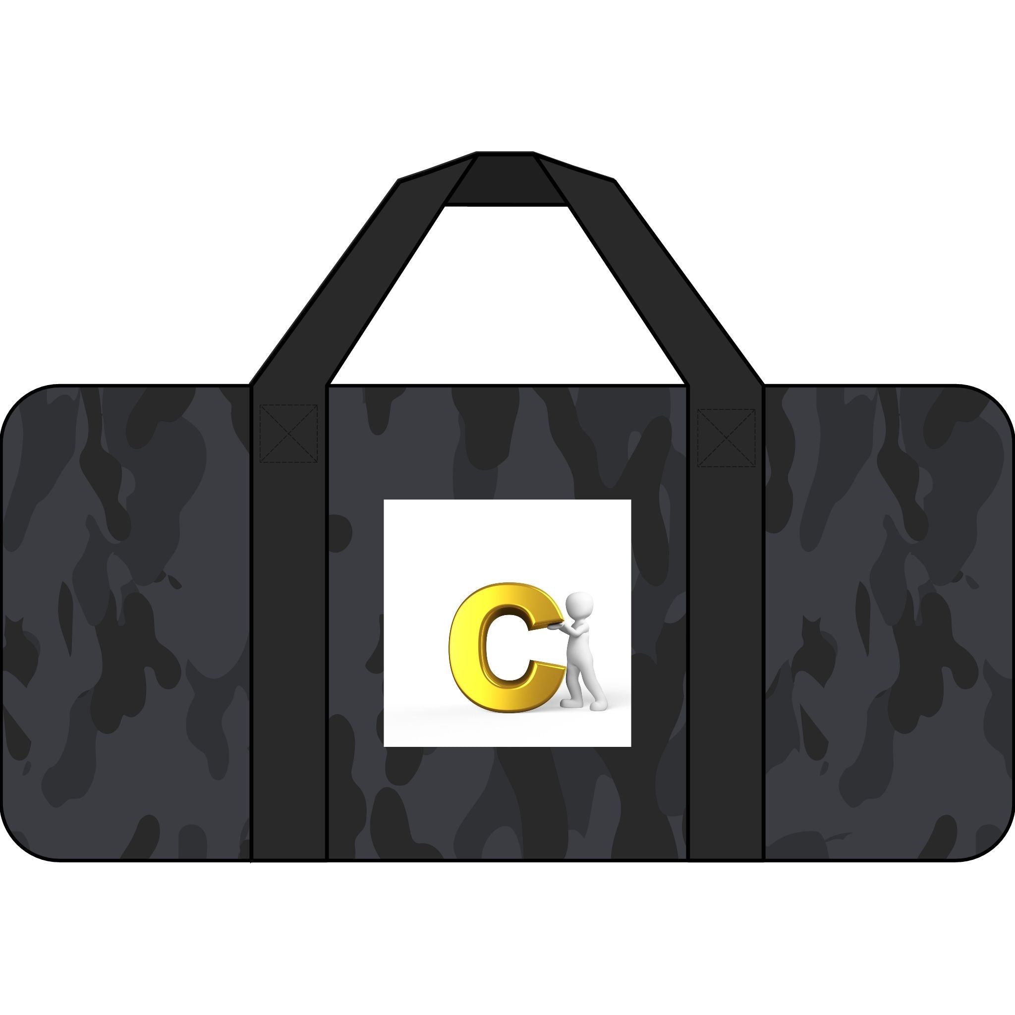 Yellow C Logo Tripper Duffel Bag | Checkered or Camo Strap Sports Bag