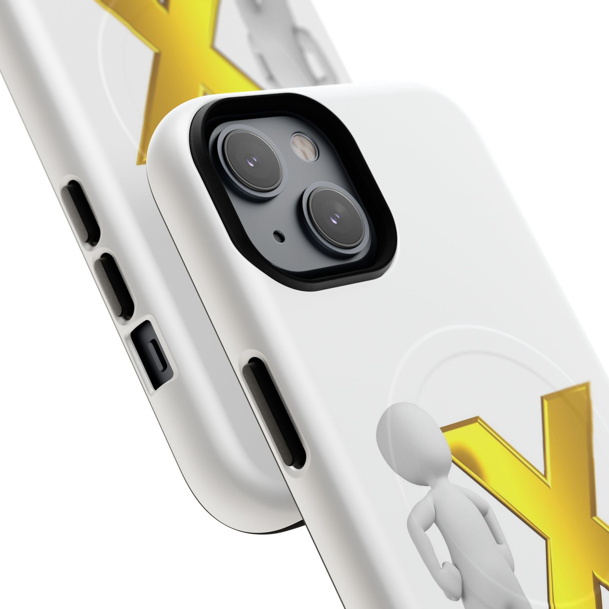 Gold X with 3D Figure iPhone Case | Tough Magnetic Case