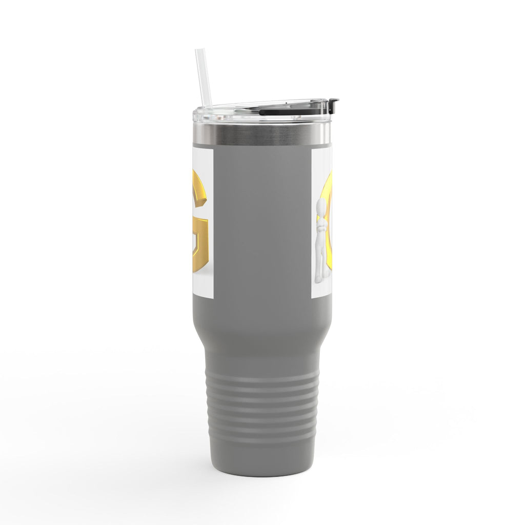 Gold 3D Letter G Initial Travel Mug 40oz | Insulated Tumbler