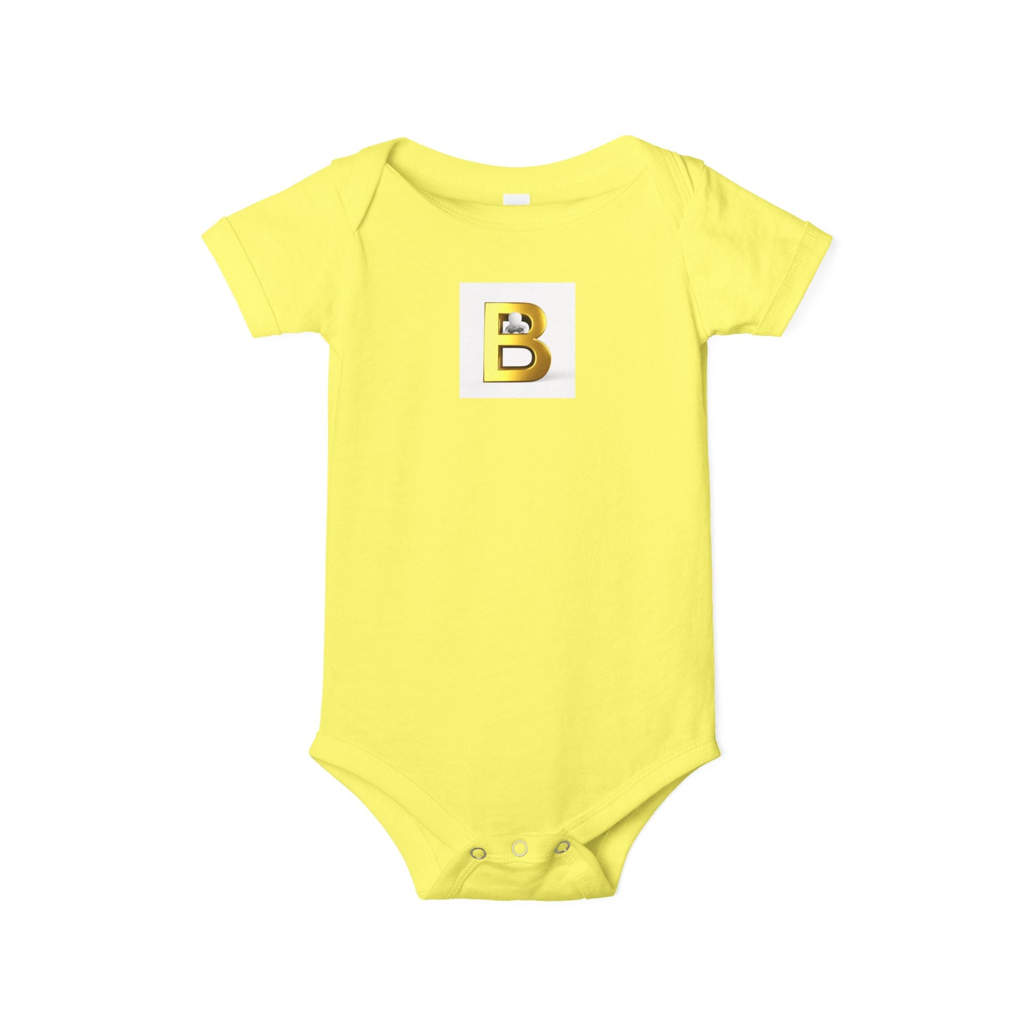 Body de bébé en jersey avec lettre B dorée | Combinaison une pièce pour nourrisson