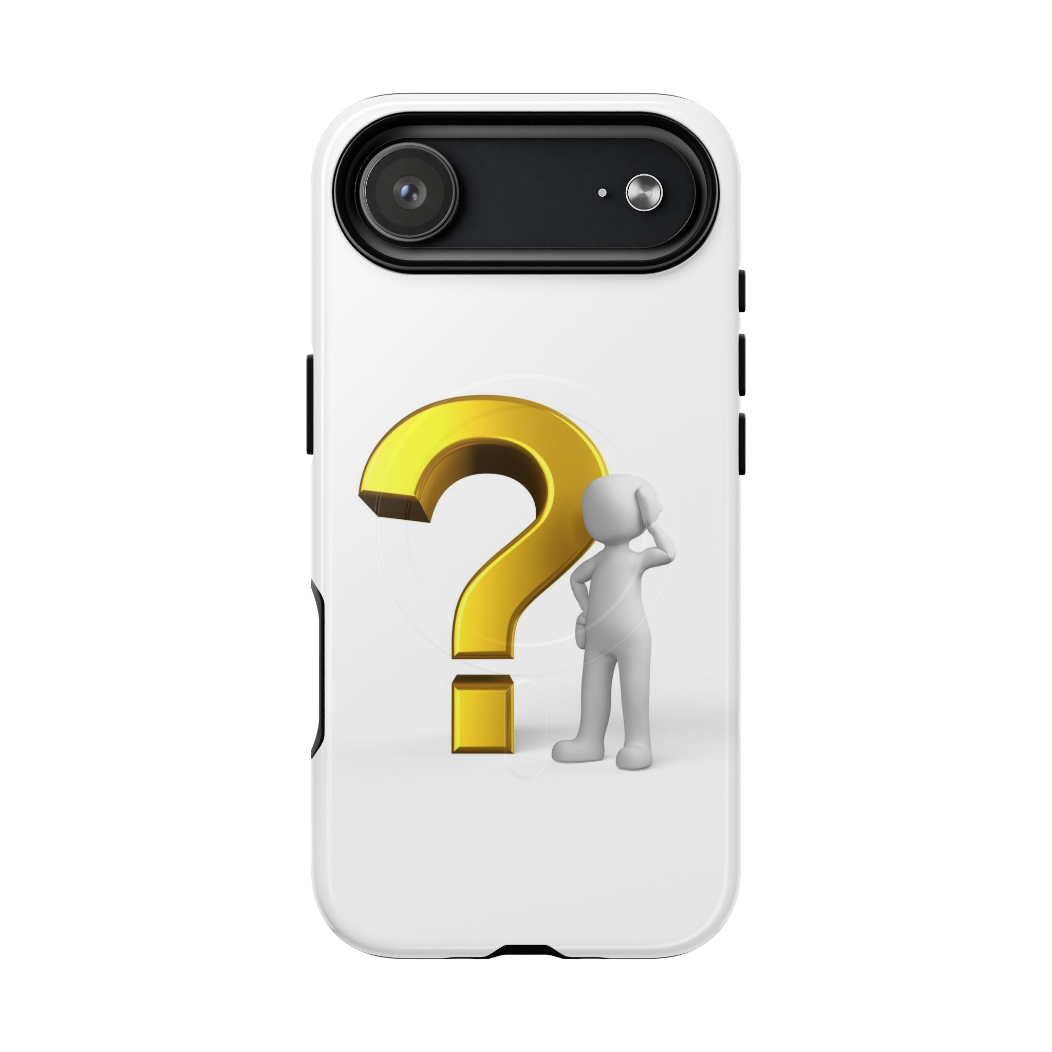 Coque de téléphone 3D point d'interrogation | Coque magnétique robuste