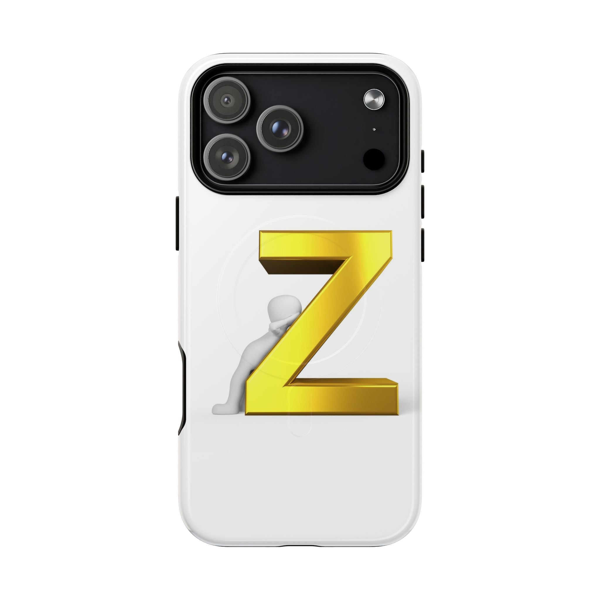 Coque de téléphone 3D Lettre Z Dorée | Coque magnétique robuste