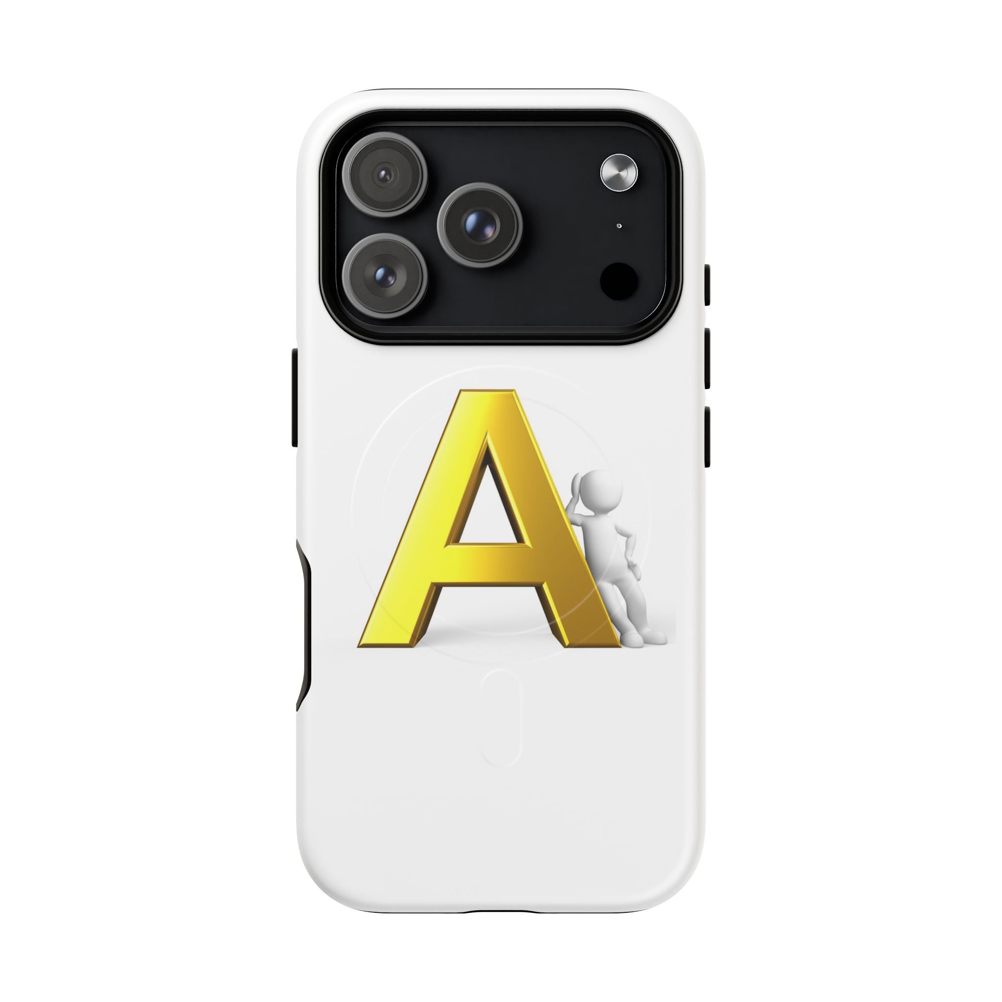 Coque de Téléphone Lettre A Dorée | Coque Magnétique Robuste, Monogramme Initial