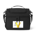 Gold V Monogram Cooler Bag | Insulated Lunch Tote, Initial V