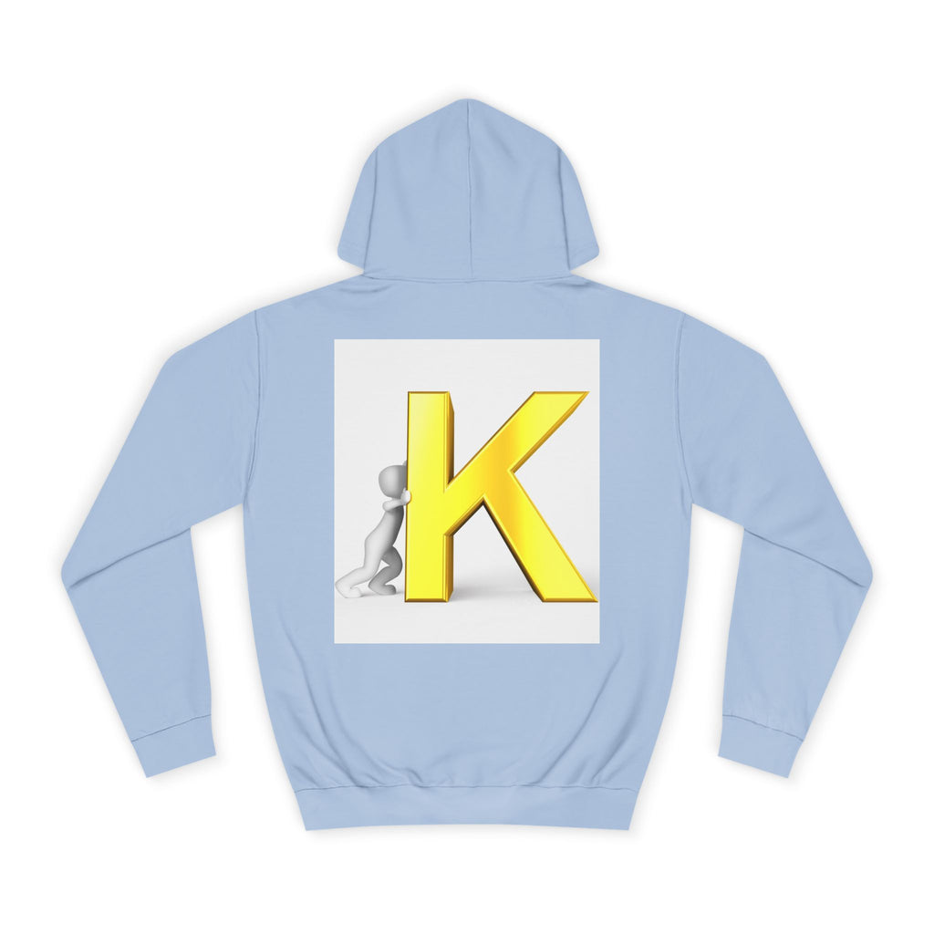 Yellow 3D Letter K hoodie | Initial Monogram, Alphabet Graphic
