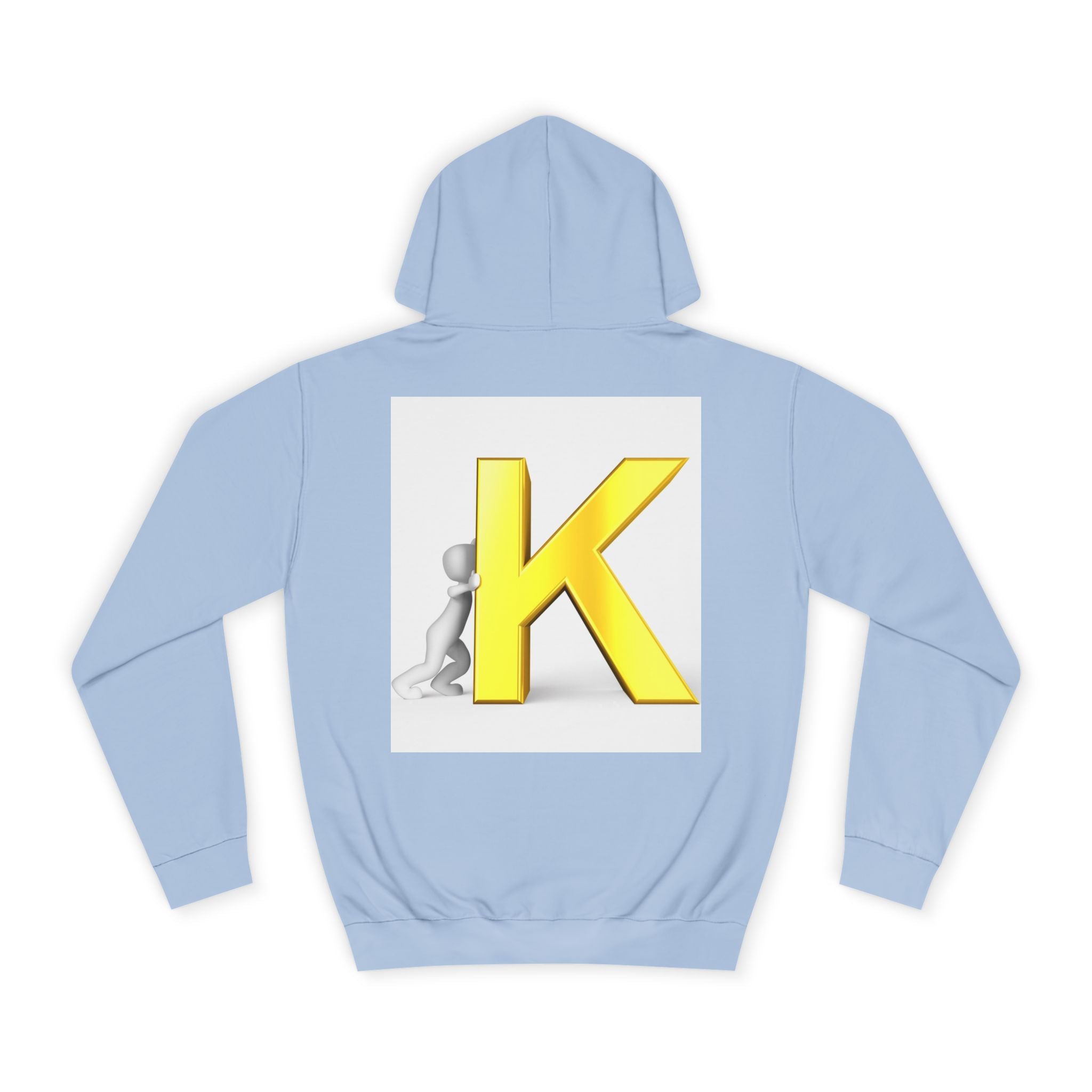 Yellow 3D Letter K hoodie | Initial Monogram, Alphabet Graphic