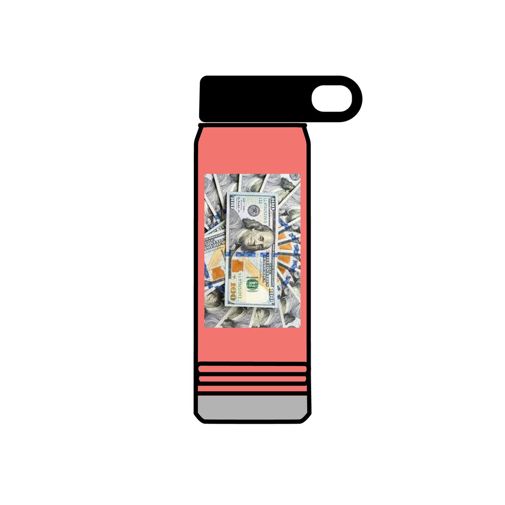 Stack of Hundred Dollar Bills Water Bottle | Money Graphic 20oz