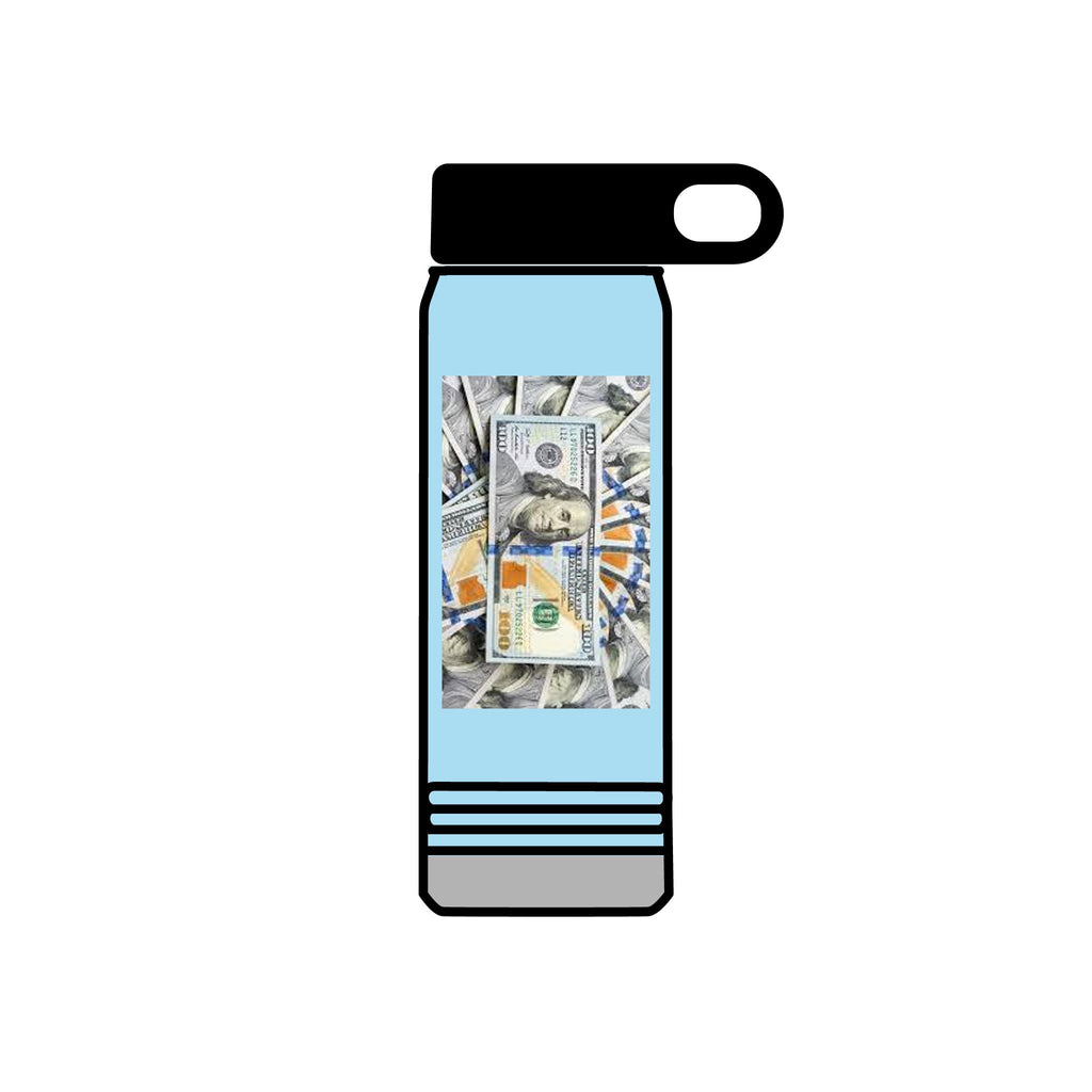 Stack of Hundred Dollar Bills Water Bottle | Money Graphic 20oz