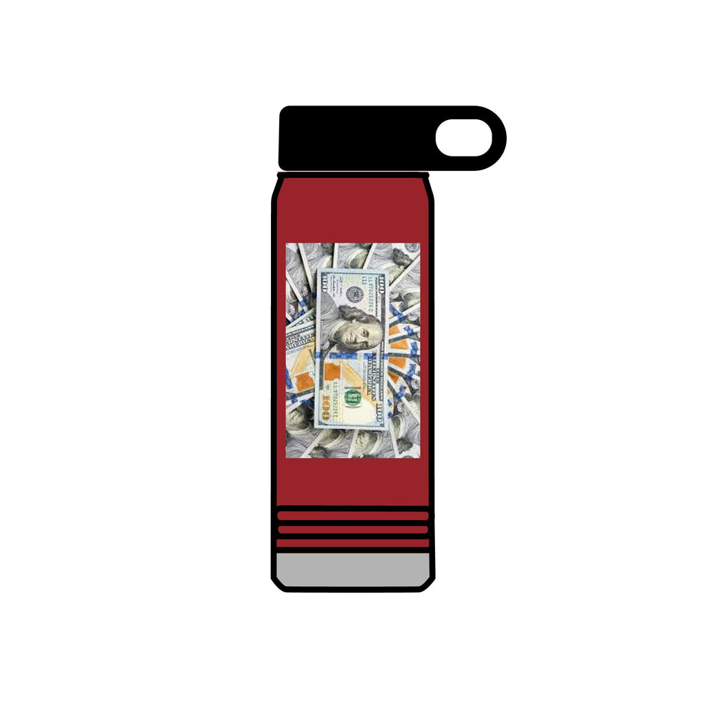 Stack of Hundred Dollar Bills Water Bottle | Money Graphic 20oz