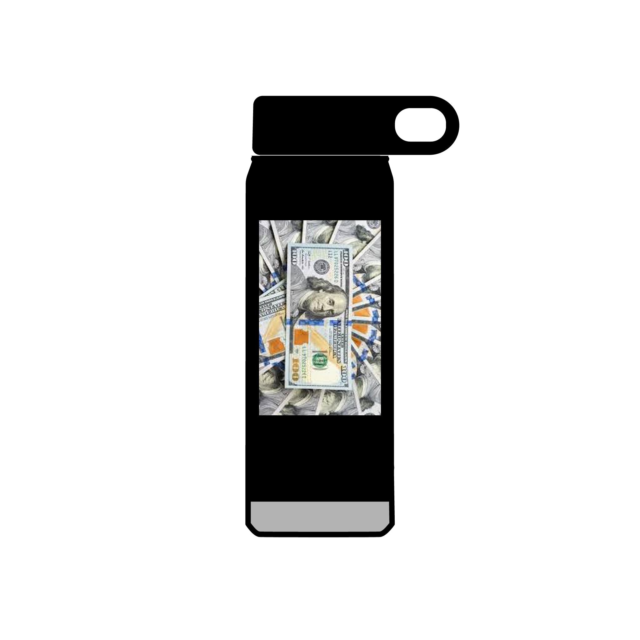 Stack of Hundred Dollar Bills Water Bottle | Money Graphic 20oz