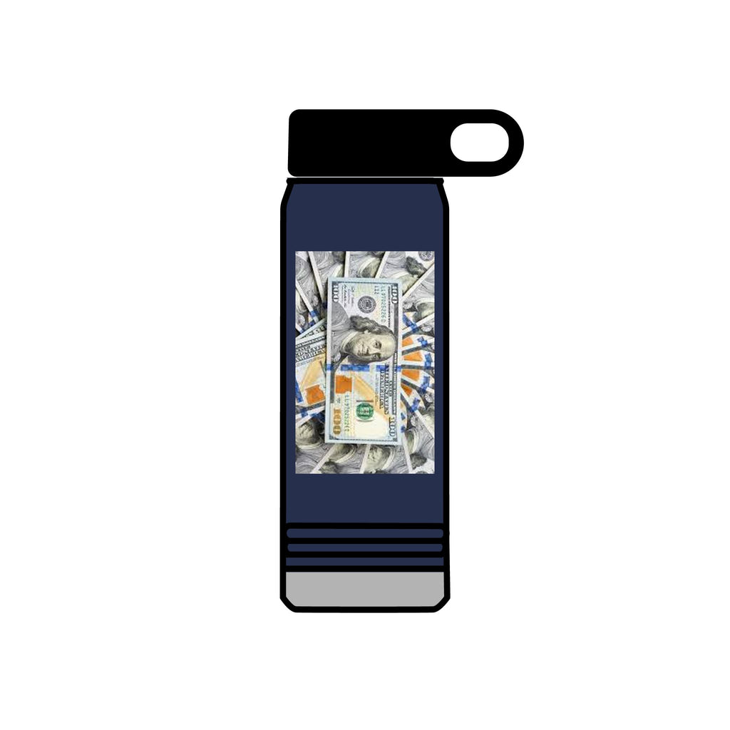 Stack of Hundred Dollar Bills Water Bottle | Money Graphic 20oz