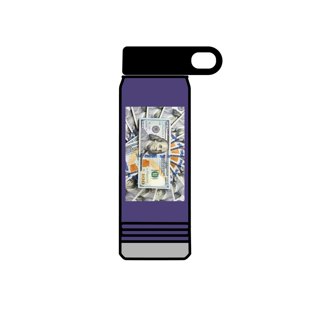 Stack of Hundred Dollar Bills Water Bottle | Money Graphic 20oz