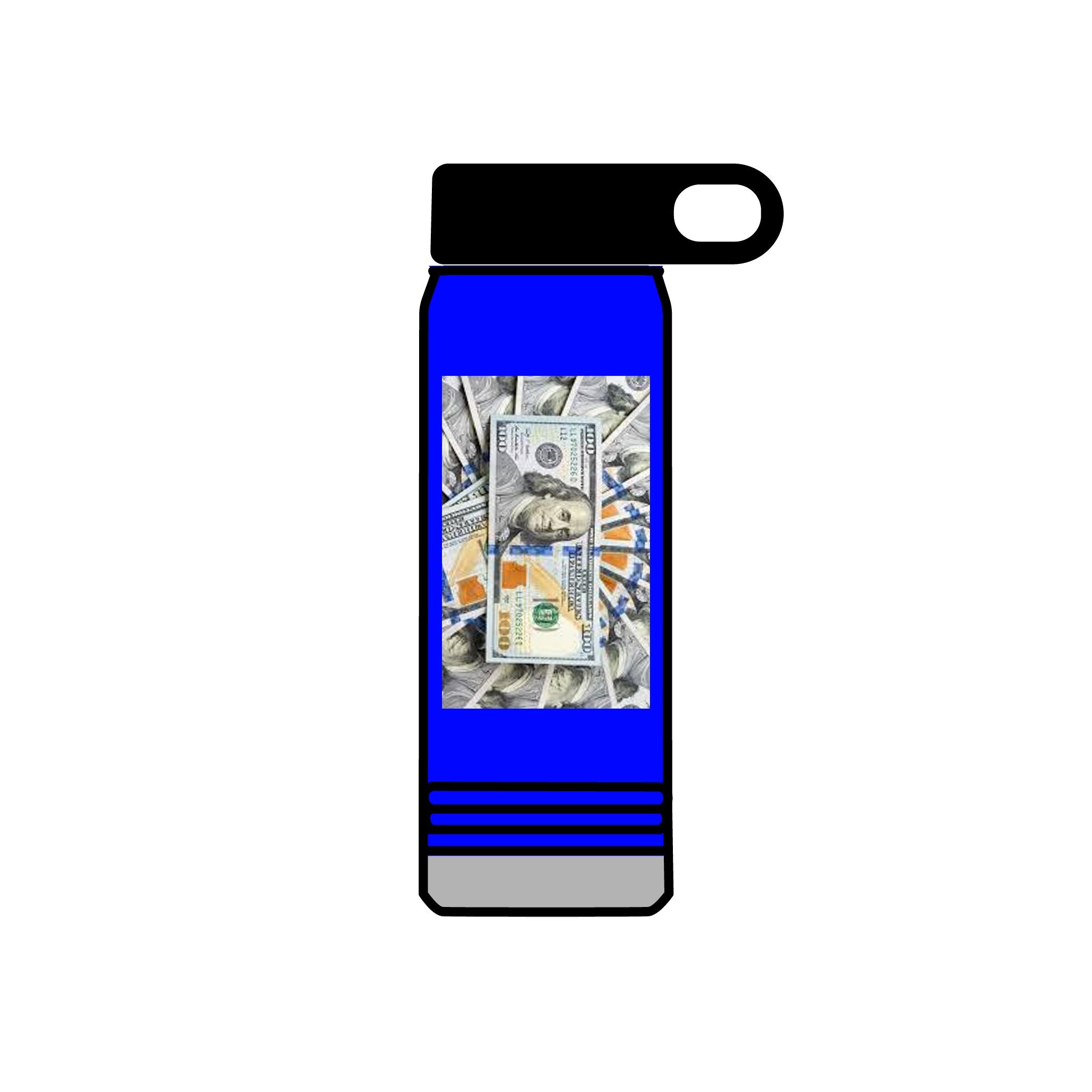 Stack of Hundred Dollar Bills Water Bottle | Money Graphic 20oz