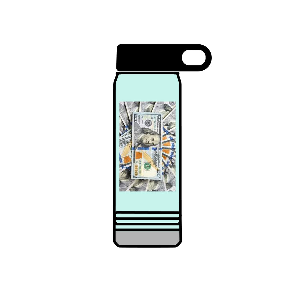 Stack of Hundred Dollar Bills Water Bottle | Money Graphic 20oz