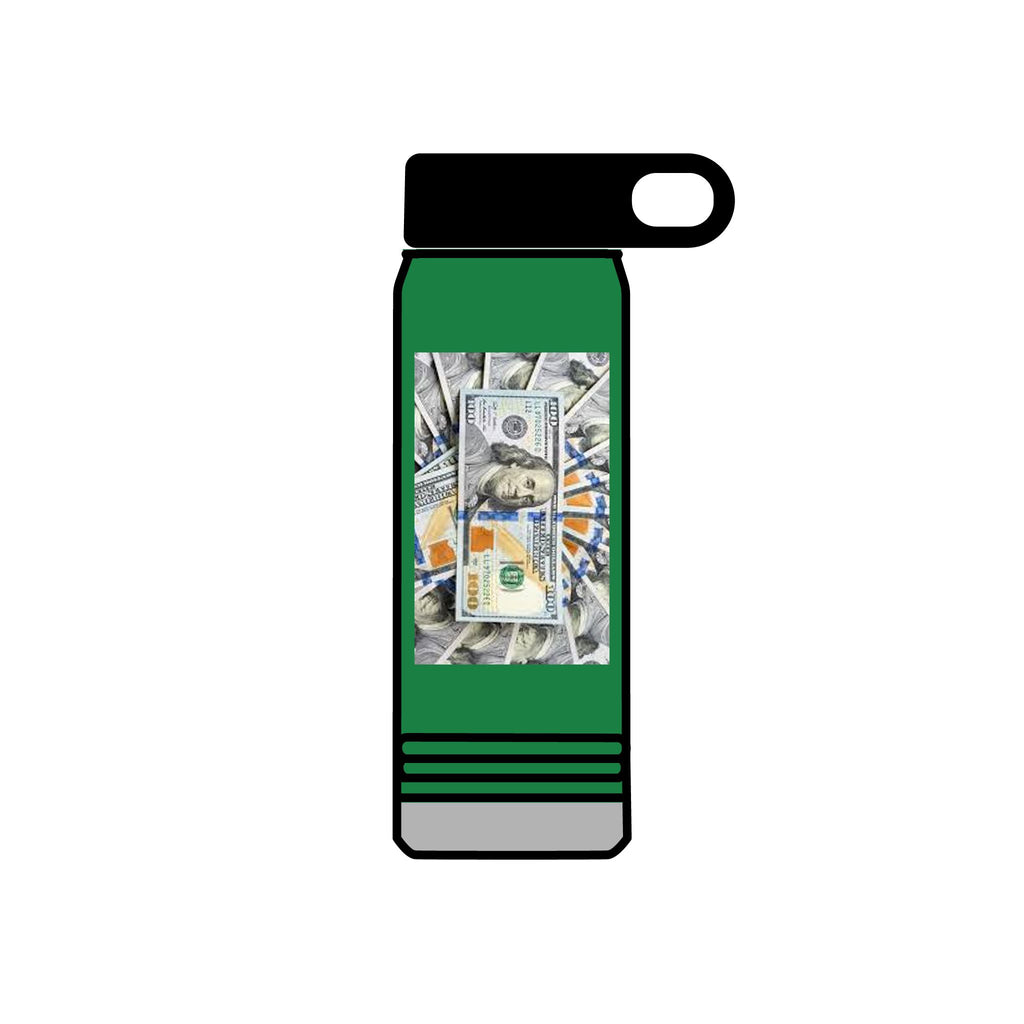 Stack of Hundred Dollar Bills Water Bottle | Money Graphic 20oz
