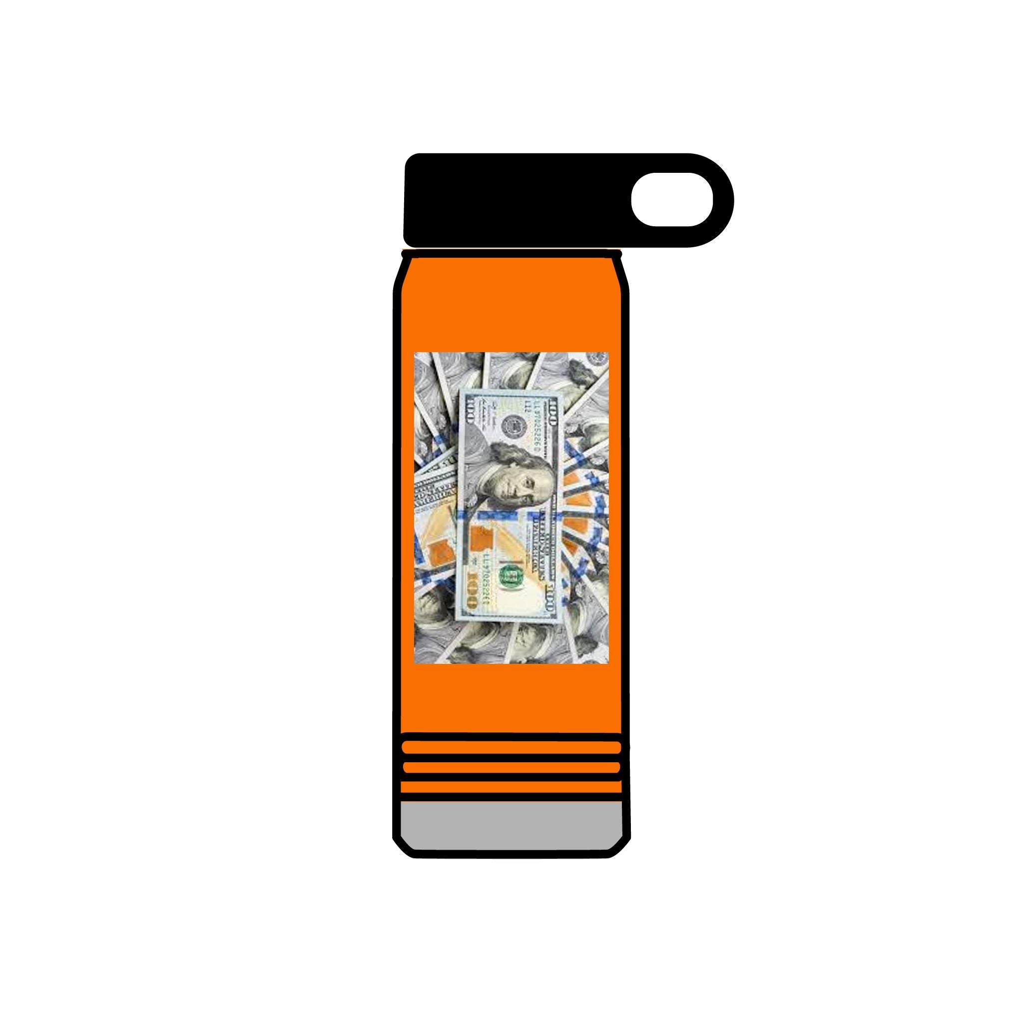 Stack of Hundred Dollar Bills Water Bottle | Money Graphic 20oz